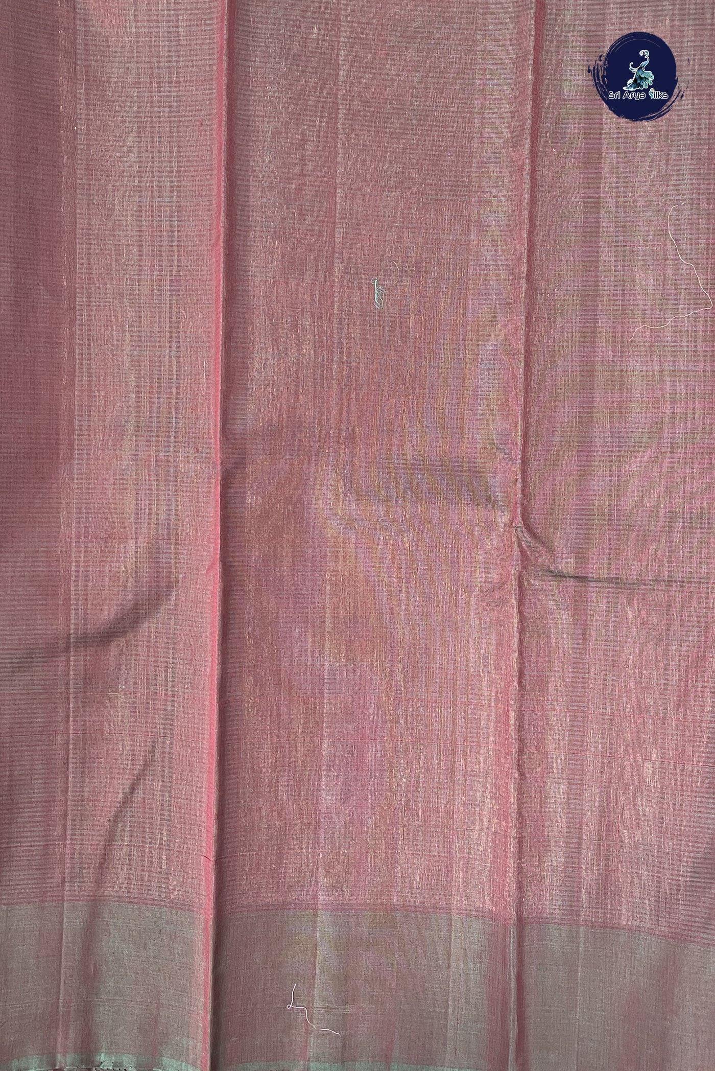 Brown Kora Sico Silk Cotton With Stripes Pattern