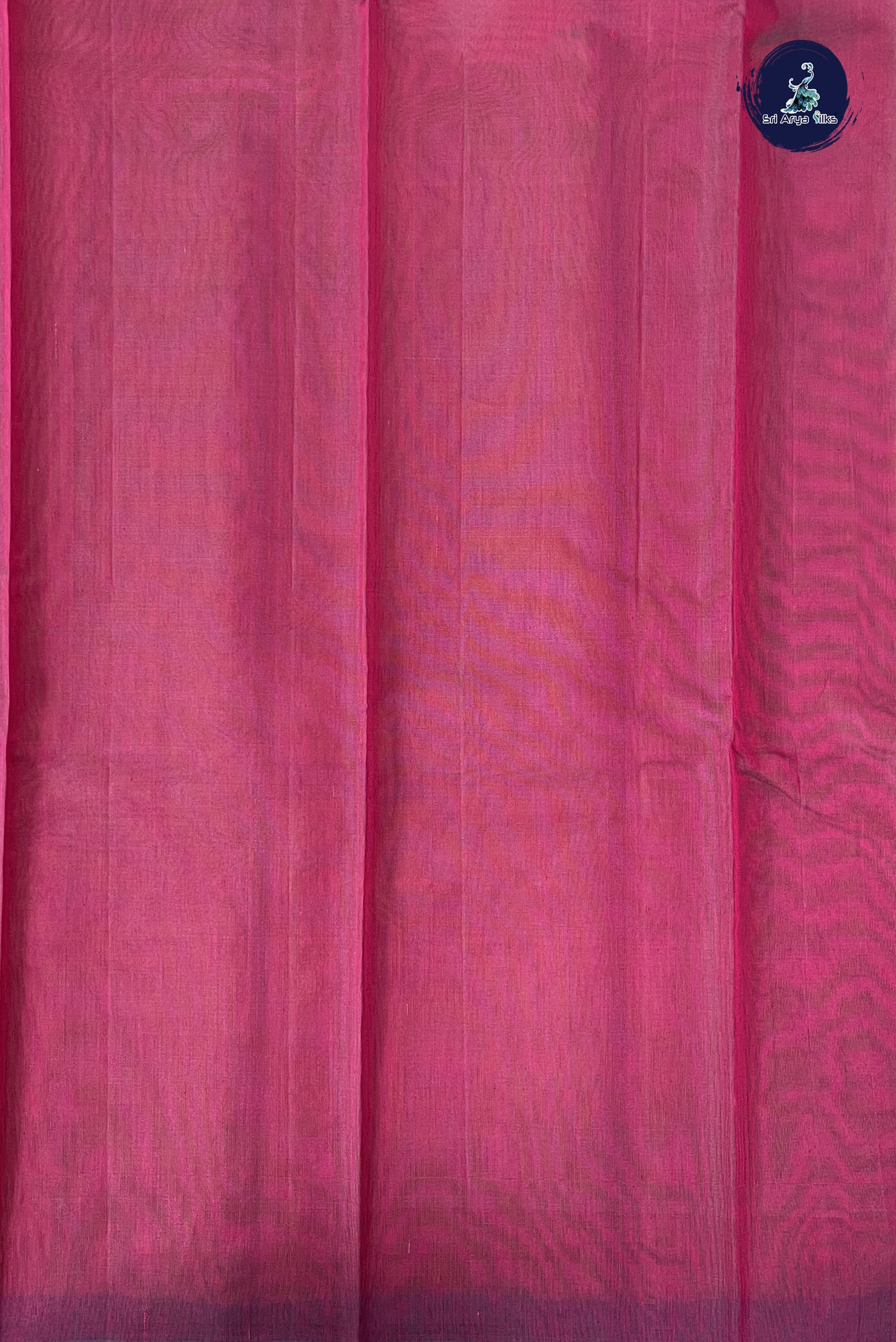Red Kora Sico Silk Cotton With Stripes Pattern