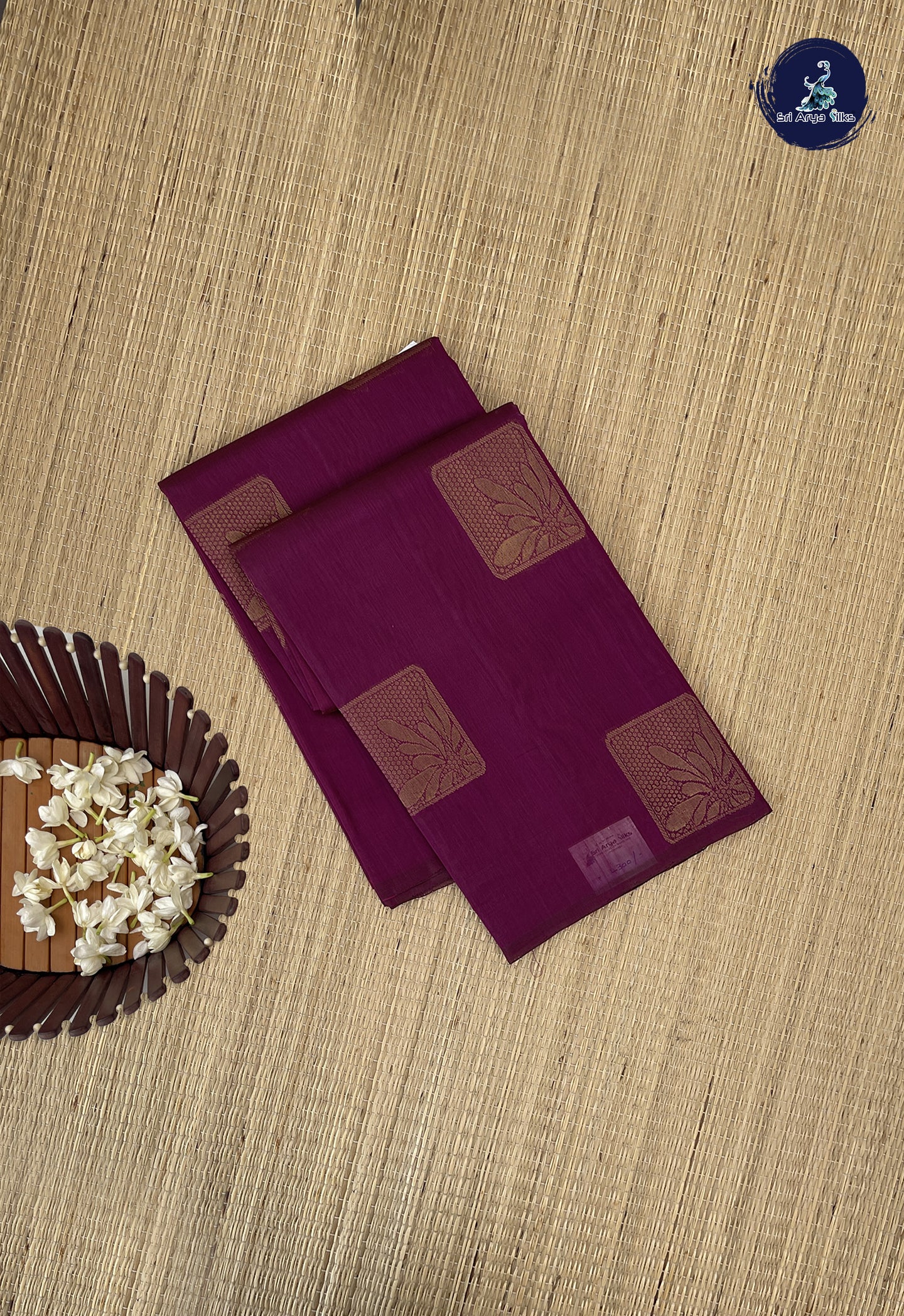 BeetRoot Shade Kora Sico Silk Cotton With Zari Buttas Pattern