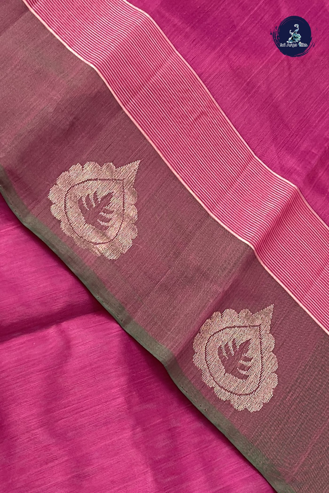 BeetRoot Shade Kora Sico Silk Cotton With Plain Pattern