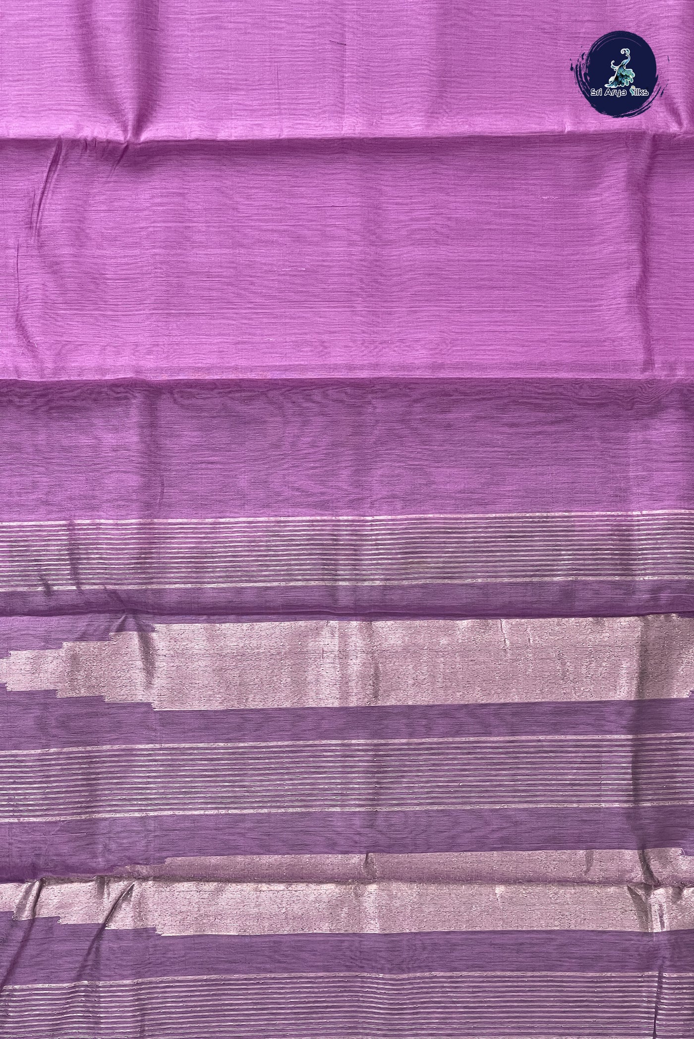 Lavender Kora Sico Silk Cotton With Plain Pattern