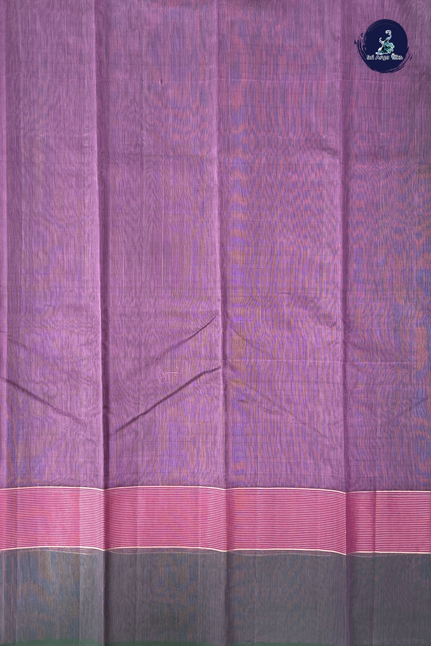 Lavender Kora Sico Silk Cotton With Plain Pattern