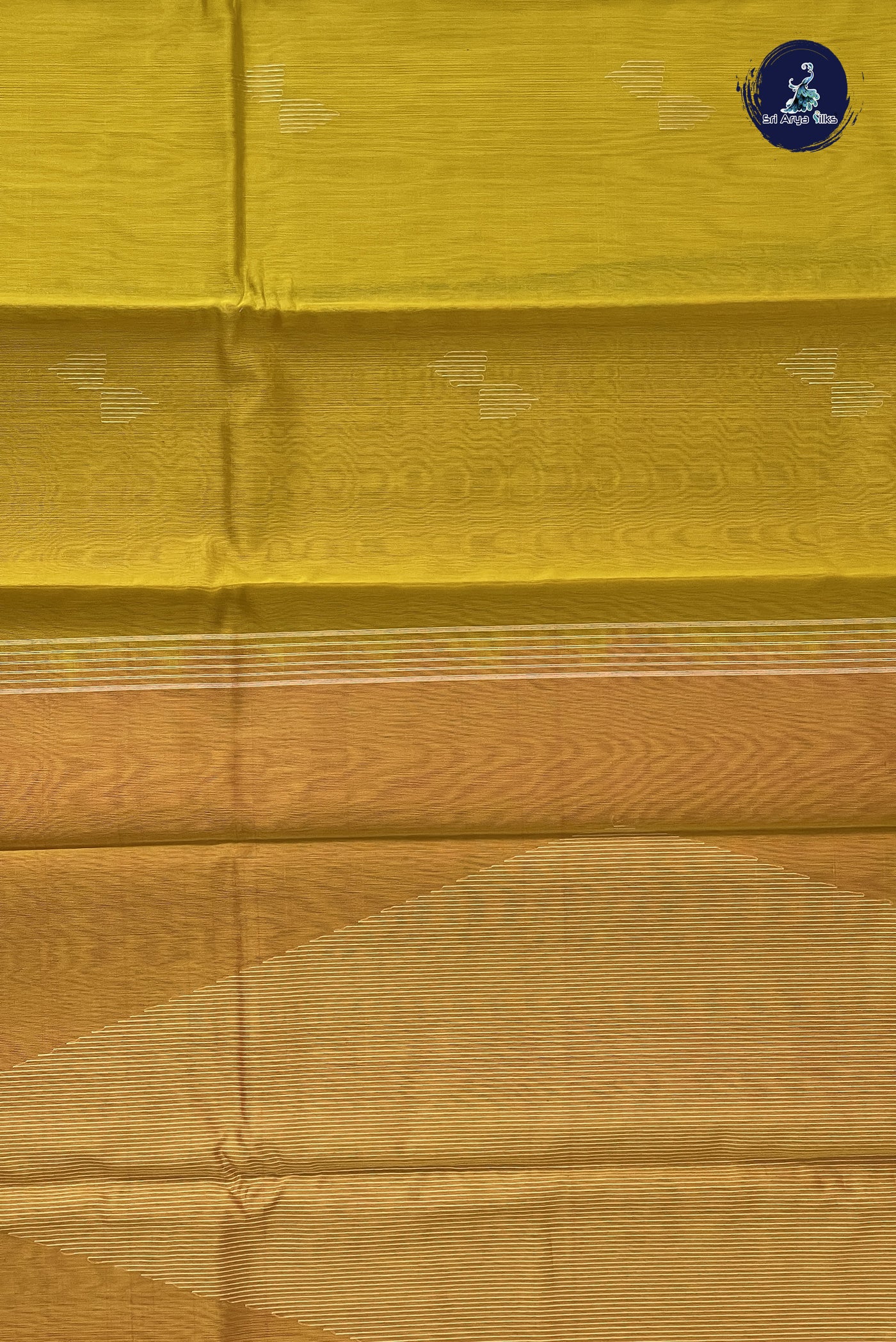 Yellow Kora Sico Silk Cotton With Zari Buttas Pattern