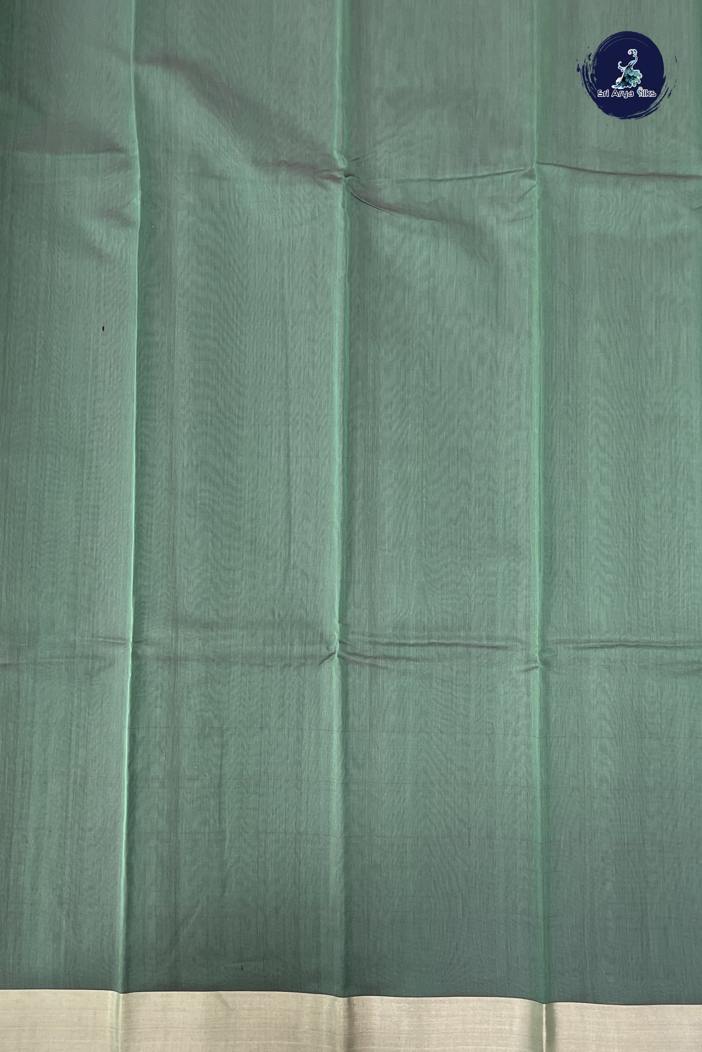 Green Kora Sico Silk Cotton With Zari Buttas Pattern