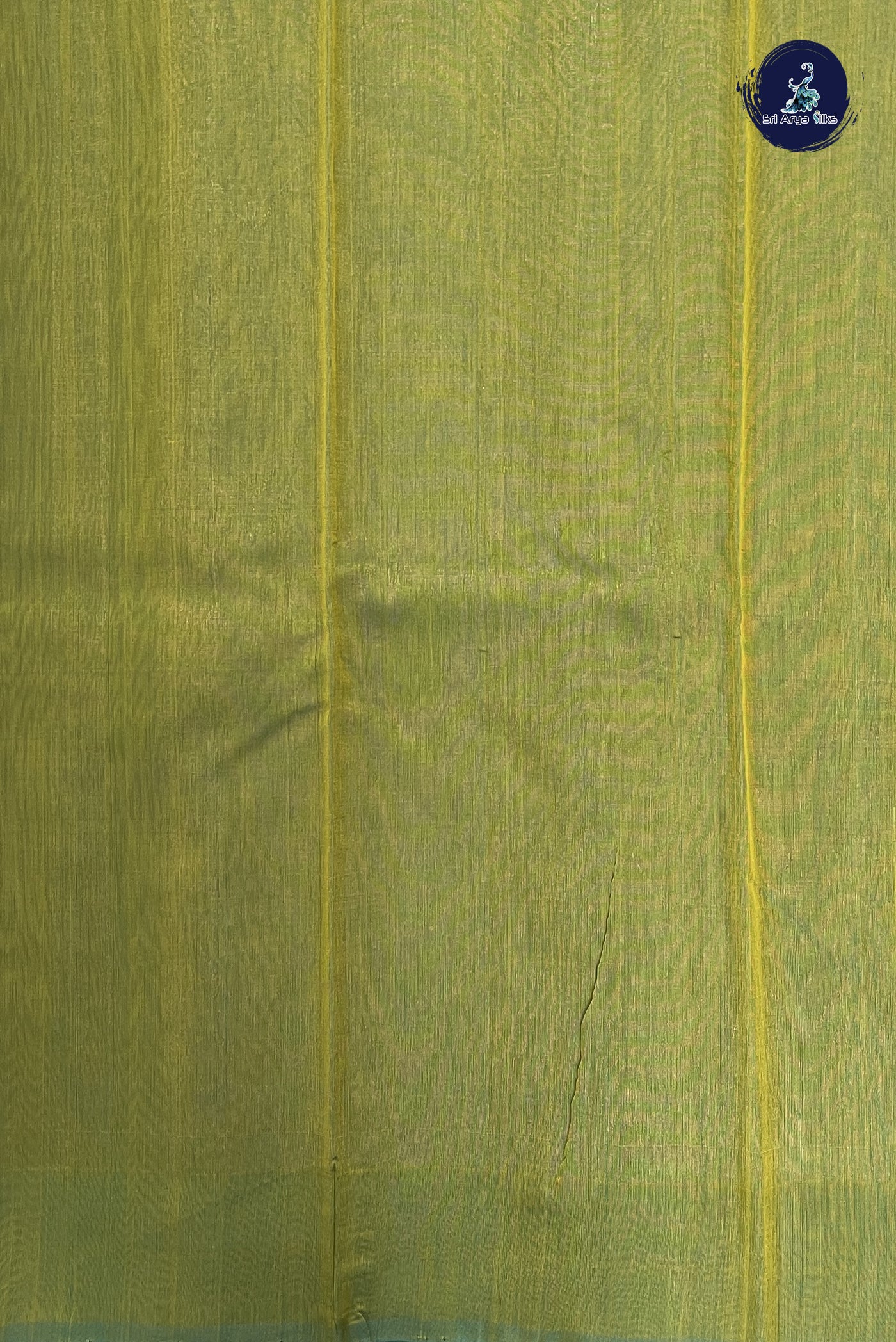 Yellow Kora Sico Silk Cotton With Stripes Pattern