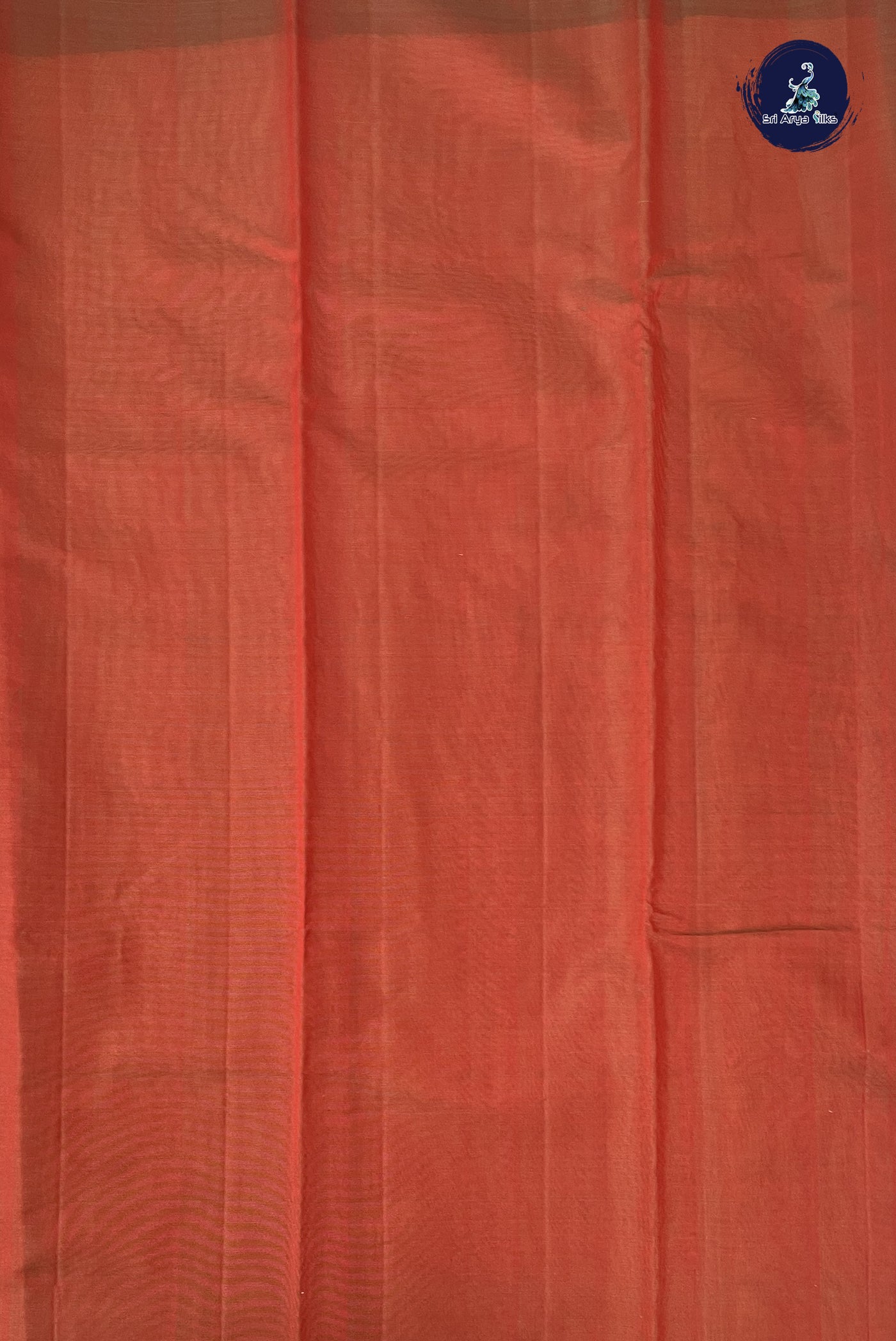 Orange Kora Sico Silk Cotton With Stripes Pattern