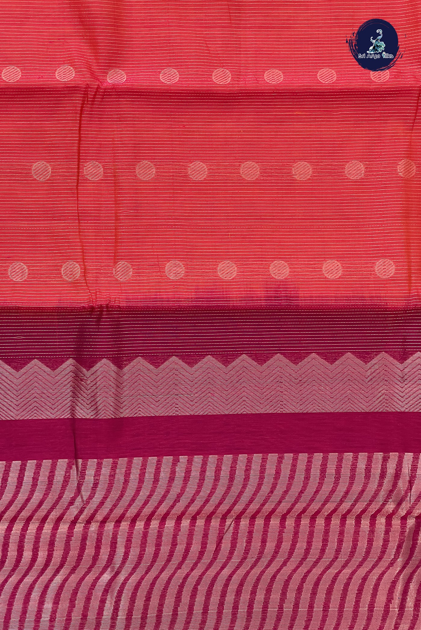 Dual Tone Pink Kora Sico Silk Cotton With Stripes Pattern