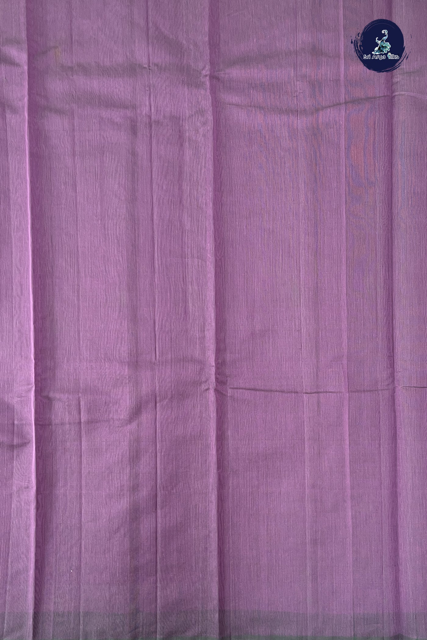 Lavender Kora Sico Silk Cotton With Stripes Pattern