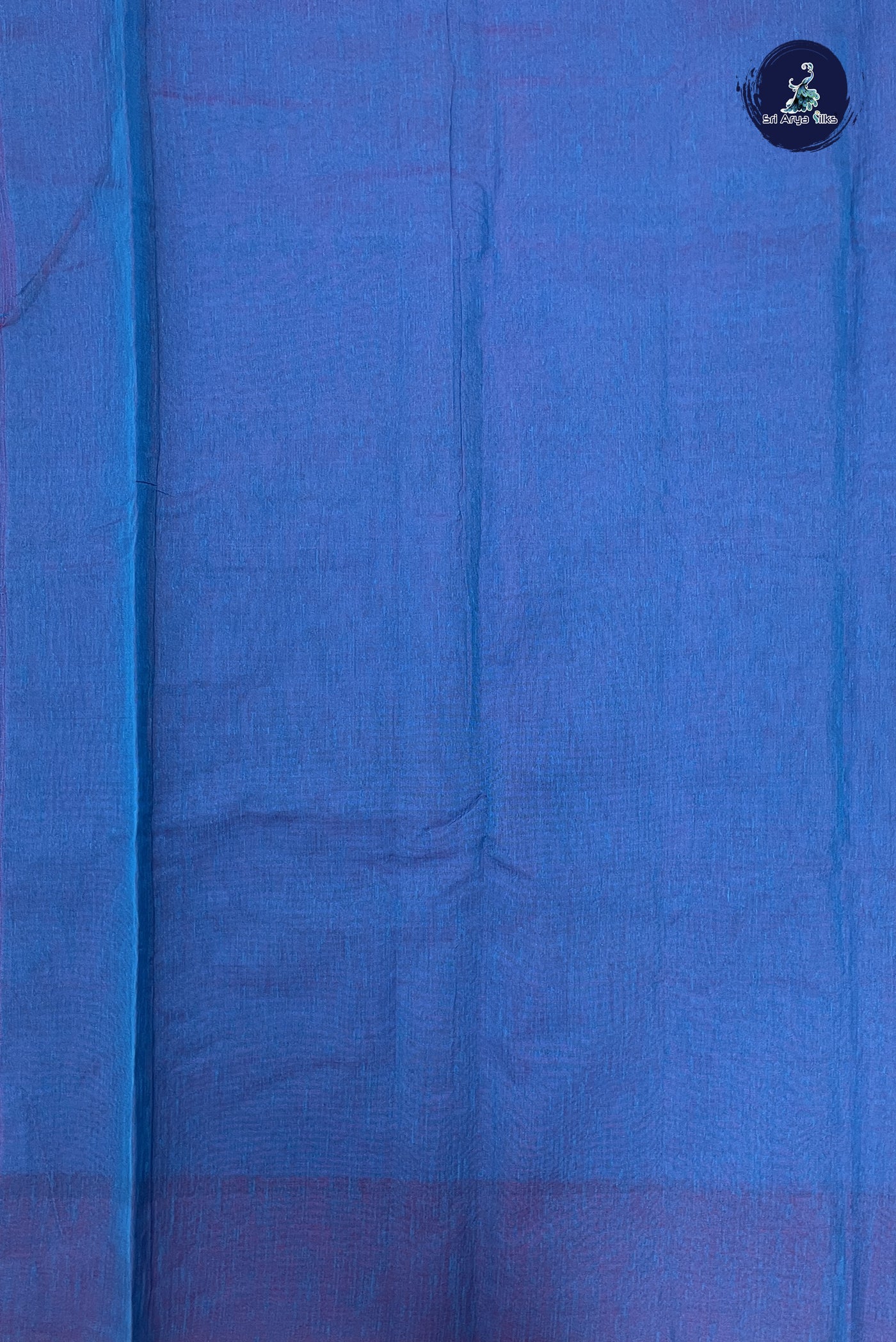 Copper Sulphate Blue Kora Sico Silk Cotton With Zari Buttas Pattern