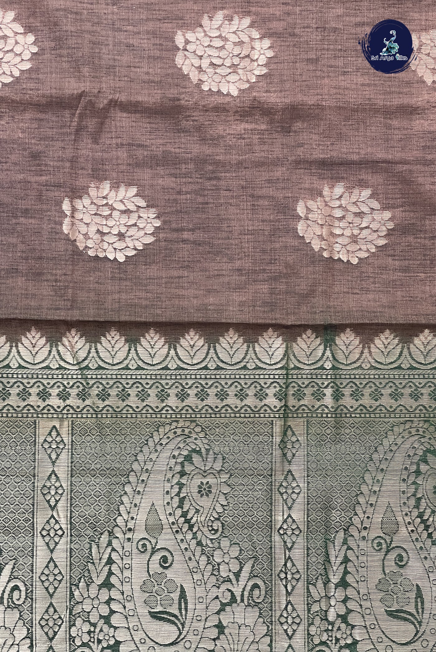 Dual Tone Grey Kora Sico Silk Cotton With Zari Buttas Pattern