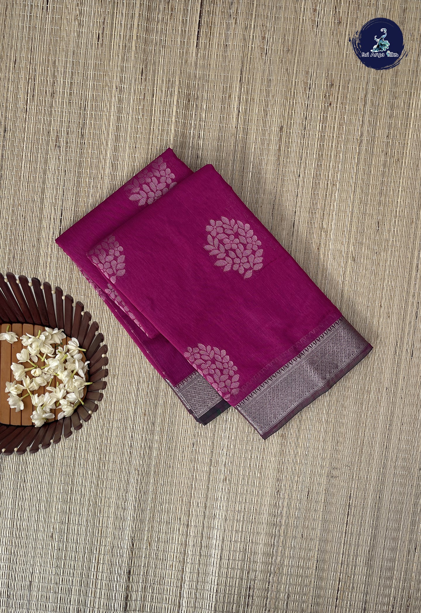 Pink Kora Sico Silk Cotton With Zari Buttas Pattern