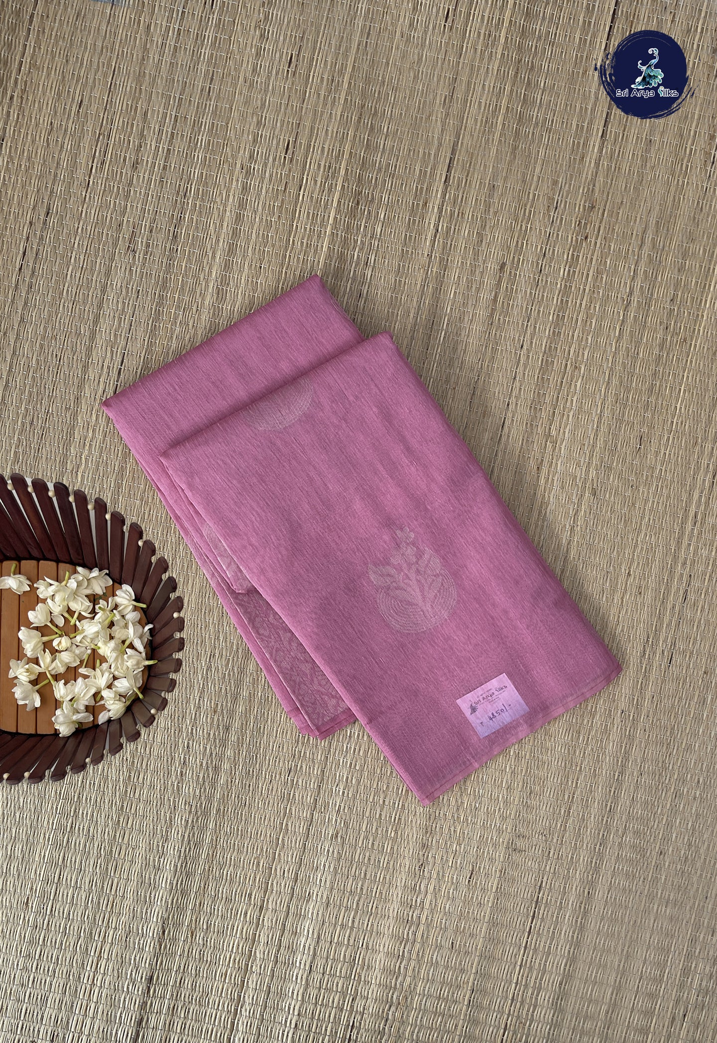 Light Pink Kora Sico Silk Cotton With Zari Buttas Pattern