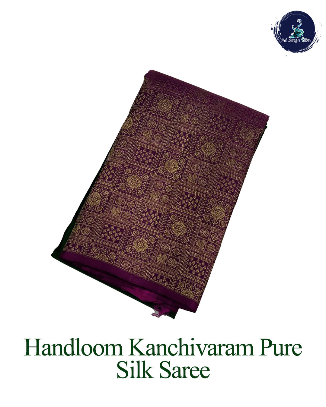 Bottle Green and Purple Half & Half Pure Kanchivaram Silk Saree