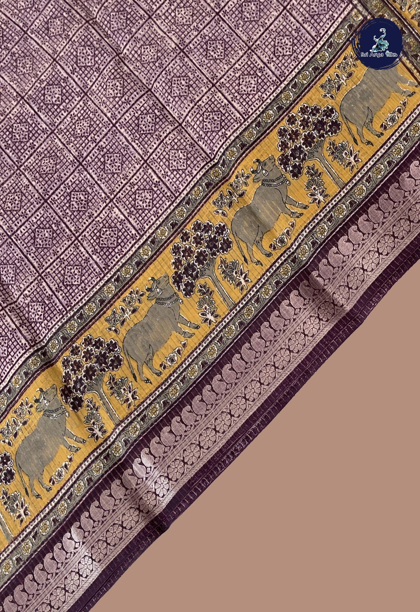 BeetRoot Shade Semi Raw Silk Saree With Printed Pattern
