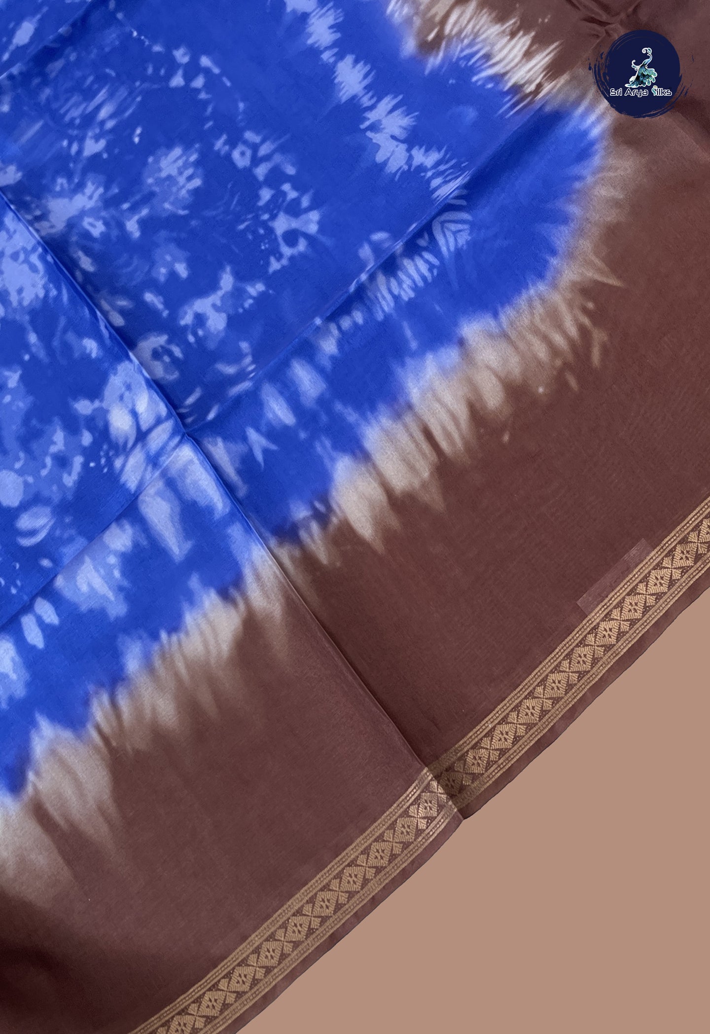 Dark Blue Art Silk Saree With Shibori Print Pattern