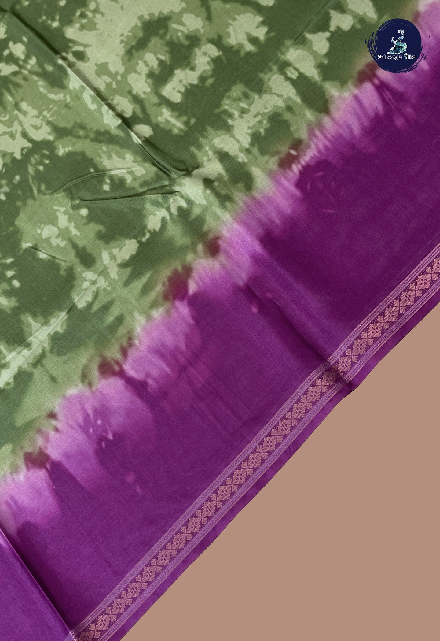 Green Art Silk Saree With Shibori Print Pattern