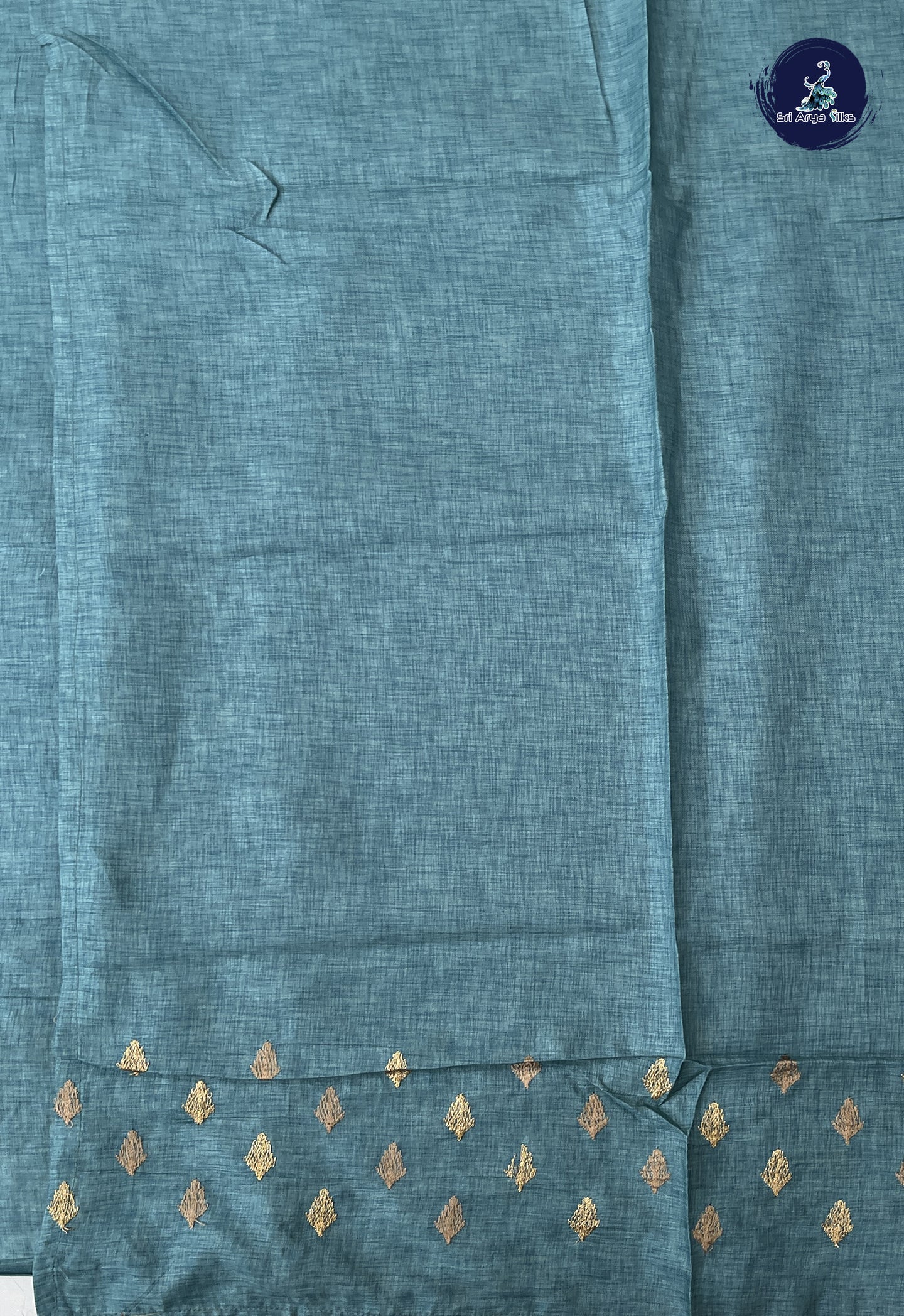 Blue Tussar Saree With Buttas Pattern