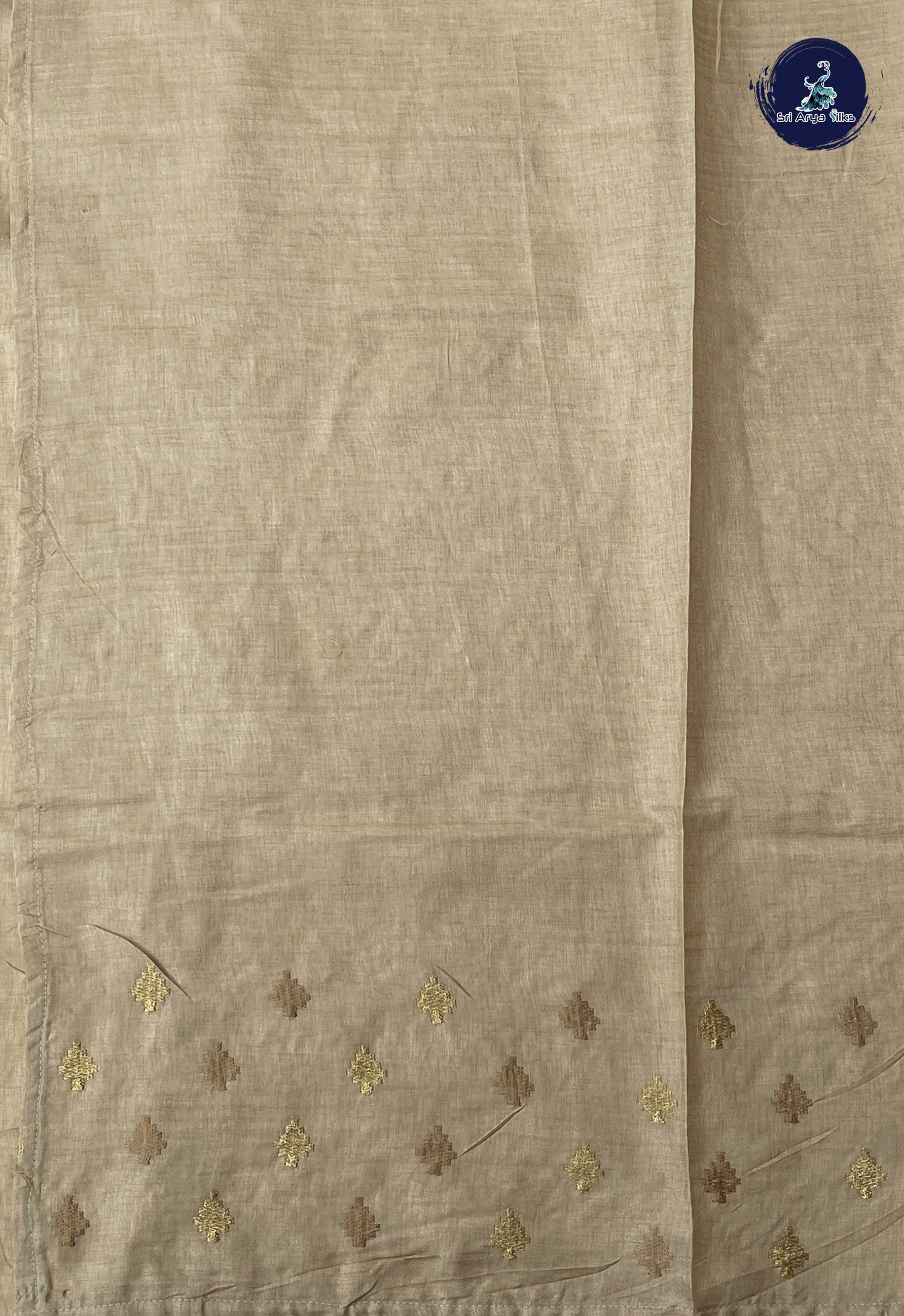 Beige Tussar Saree With Buttas Pattern