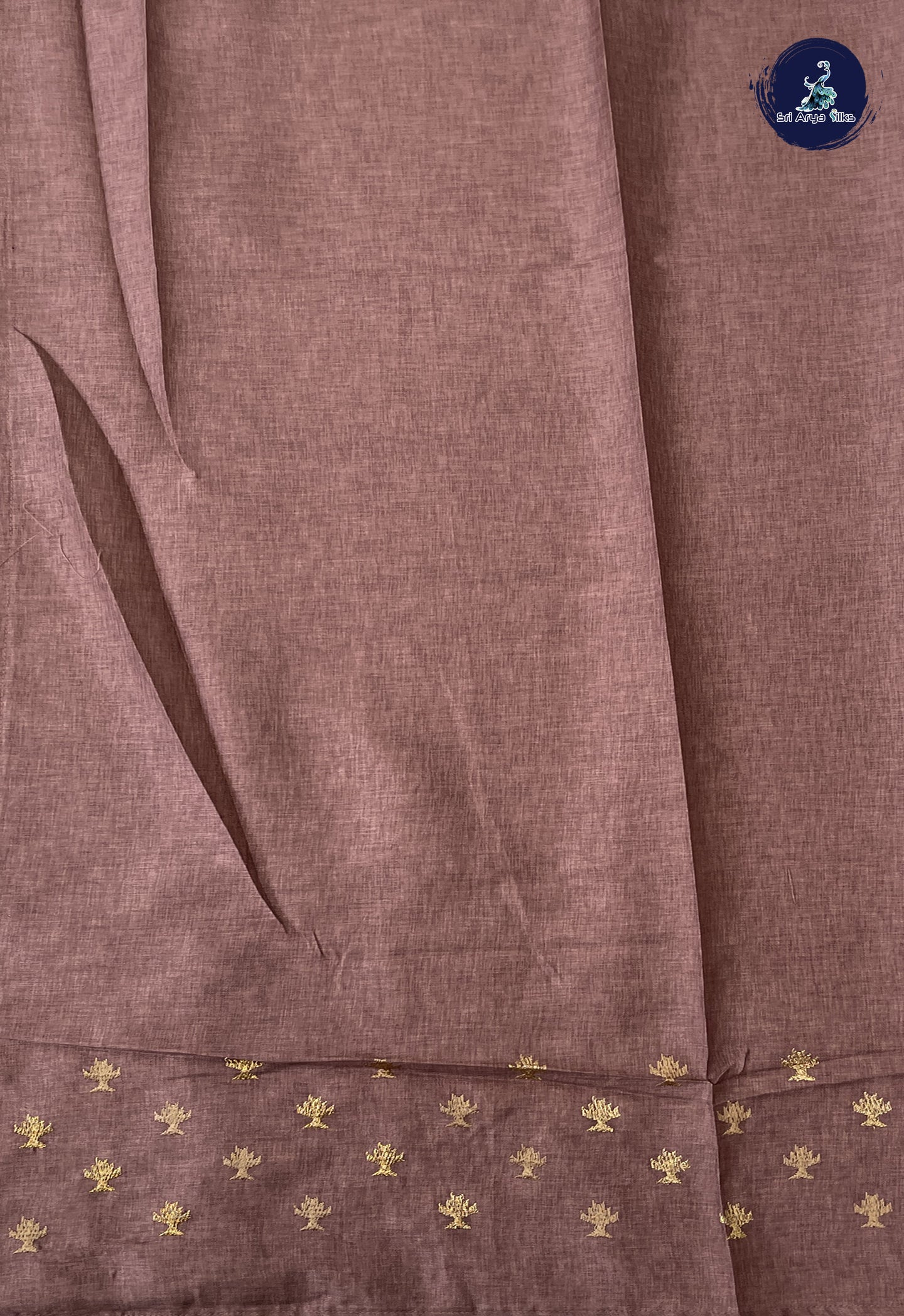 Light Brown Tussar Saree With Buttas Pattern
