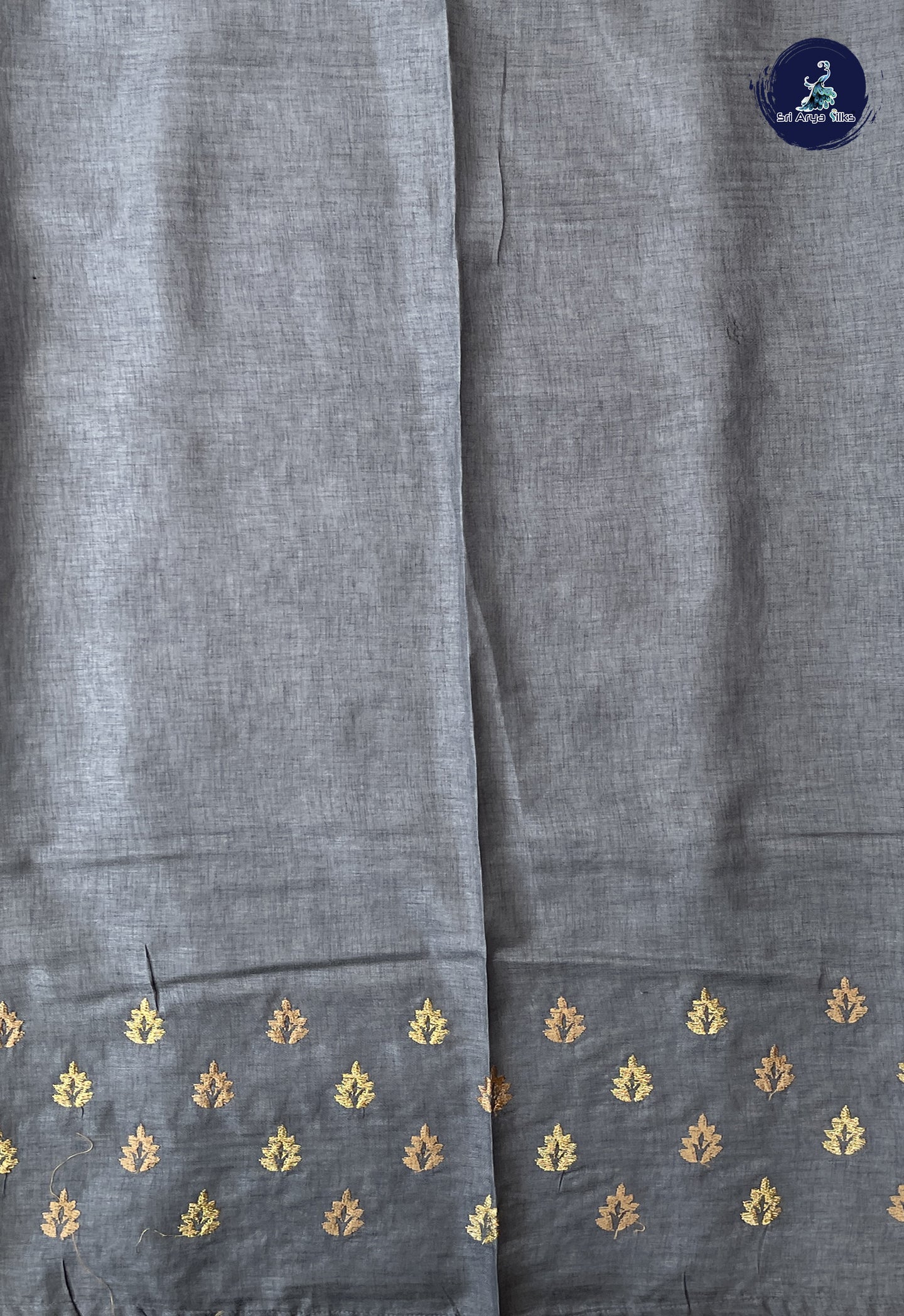 Grey Tussar Saree With Buttas Pattern
