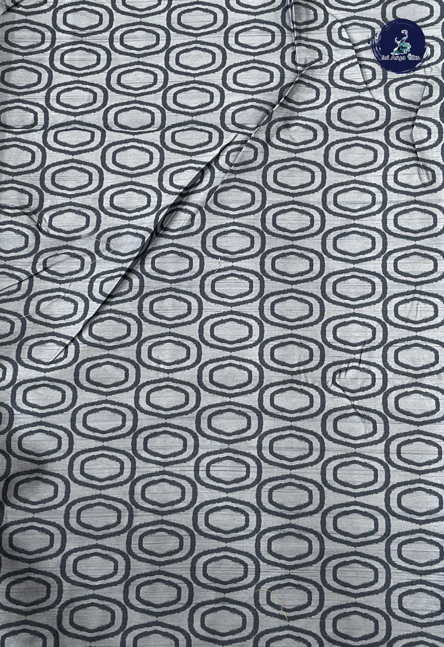 Bluish Grey Tussar Saree With Embroidery Pattern