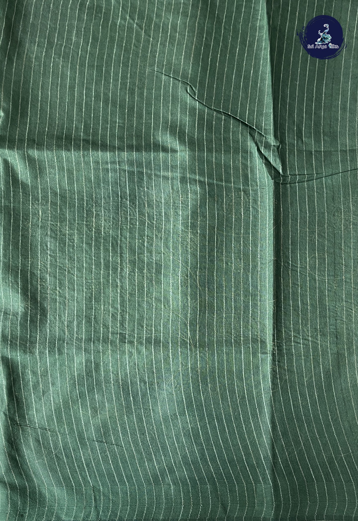 Green Semi Tussar Saree With Thread Work Pattern