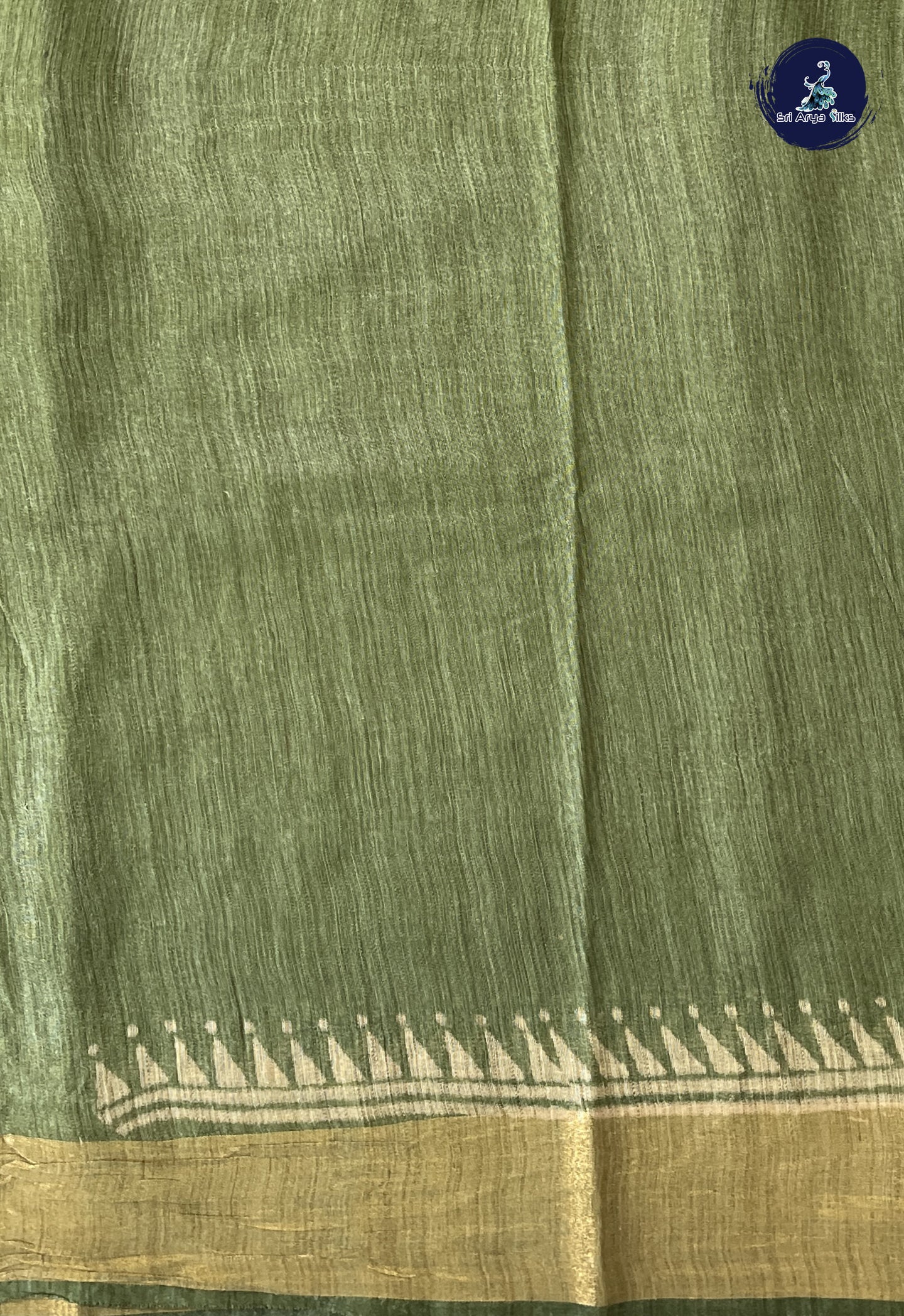 Green Cotton Saree With Printed Pattern