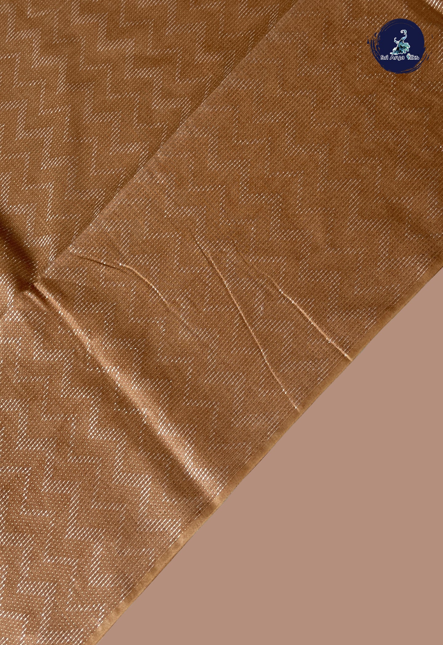 Light Peach Baswada Saree With Embroidery Pattern