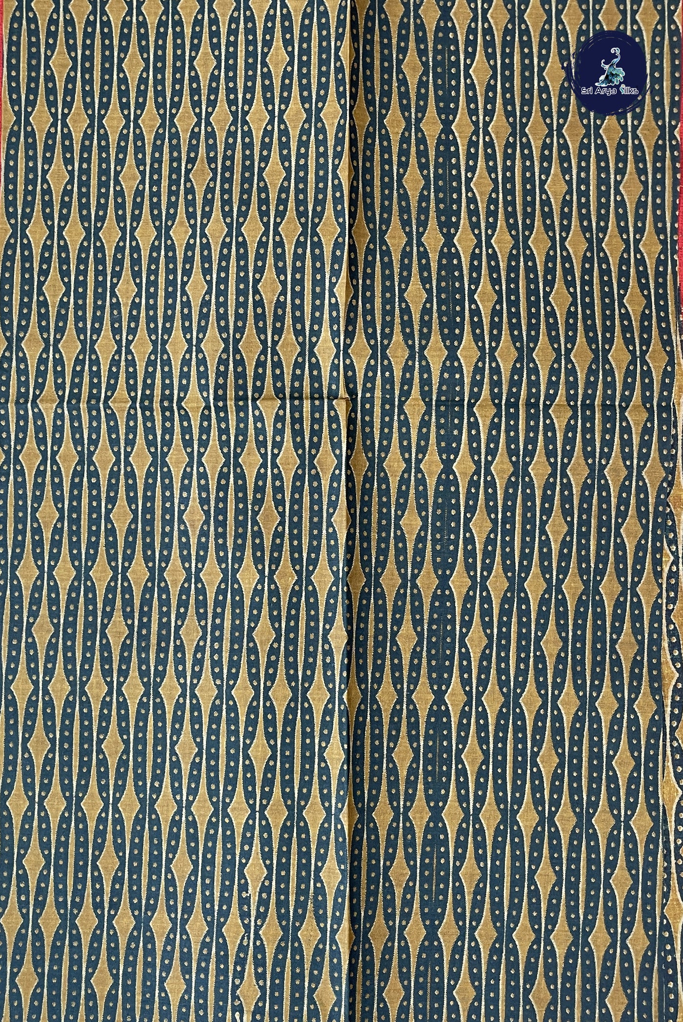 Rust cotton Saree With  Printed Pattern