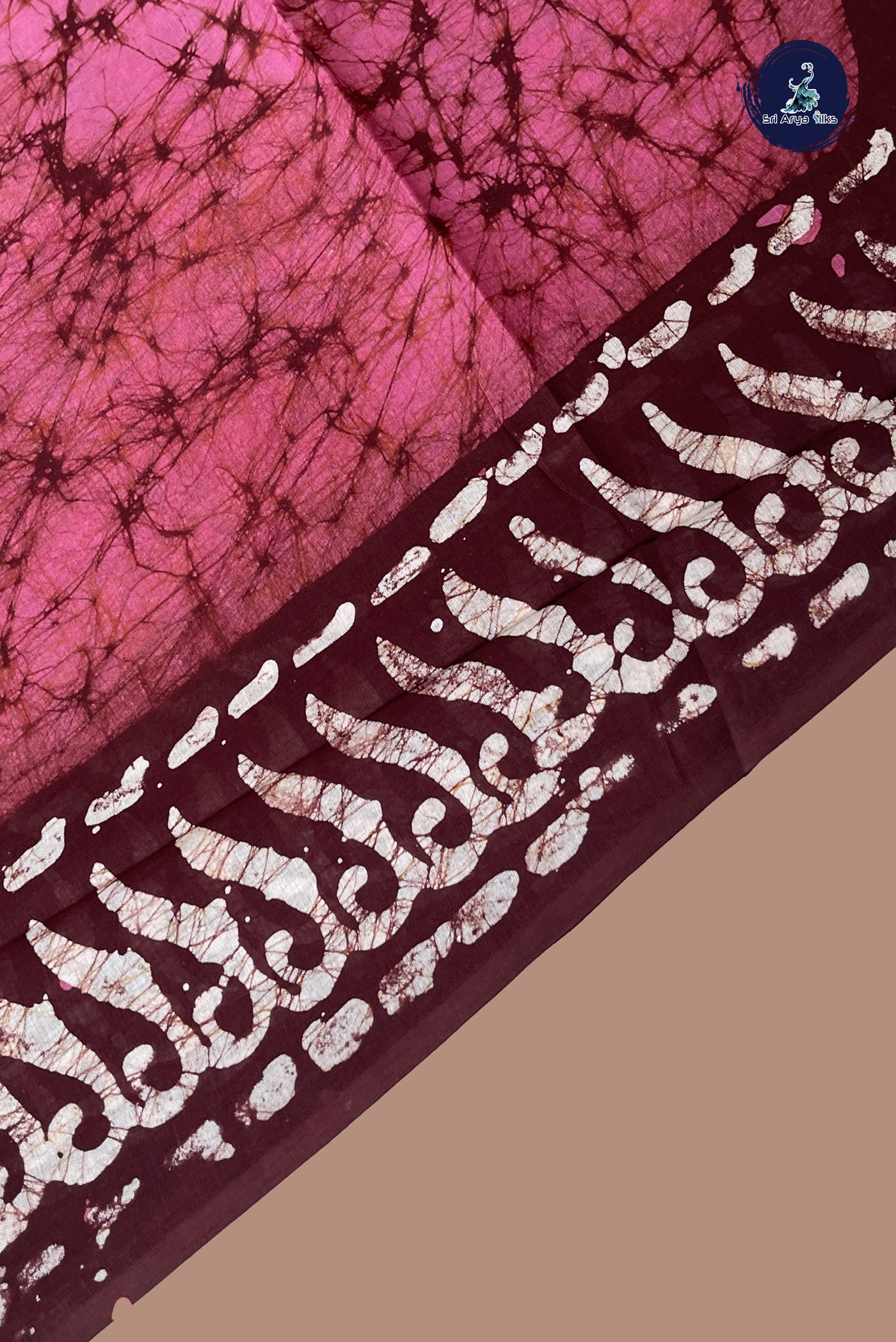 Pink cotton Saree With Printed  Pattern
