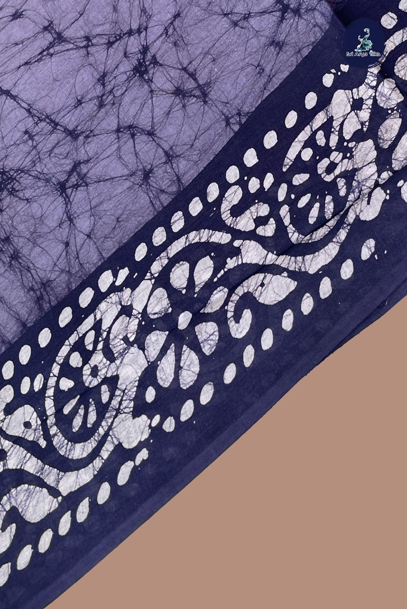 Lavender cotton Saree With Printed Pattern