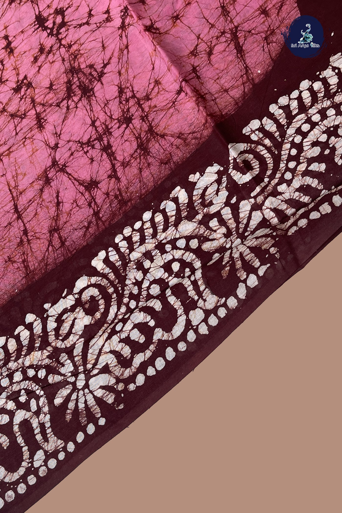 Pink cotton Saree With Printed  Pattern