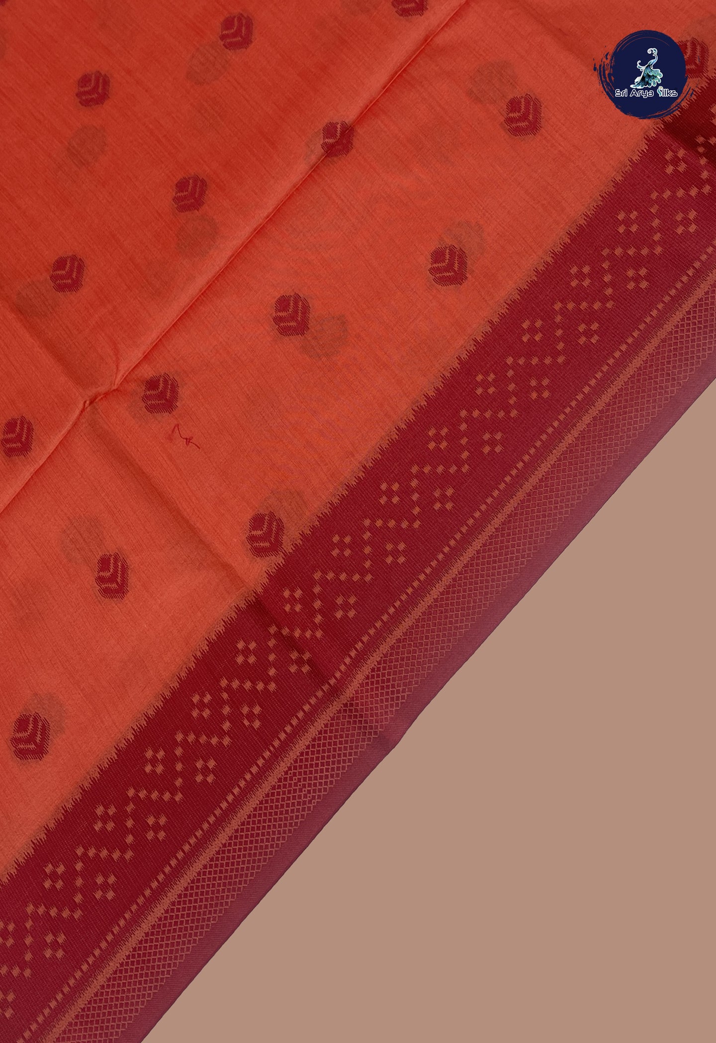 Reddish Pink Semi Raw Silk Saree With Thread Work Pattern