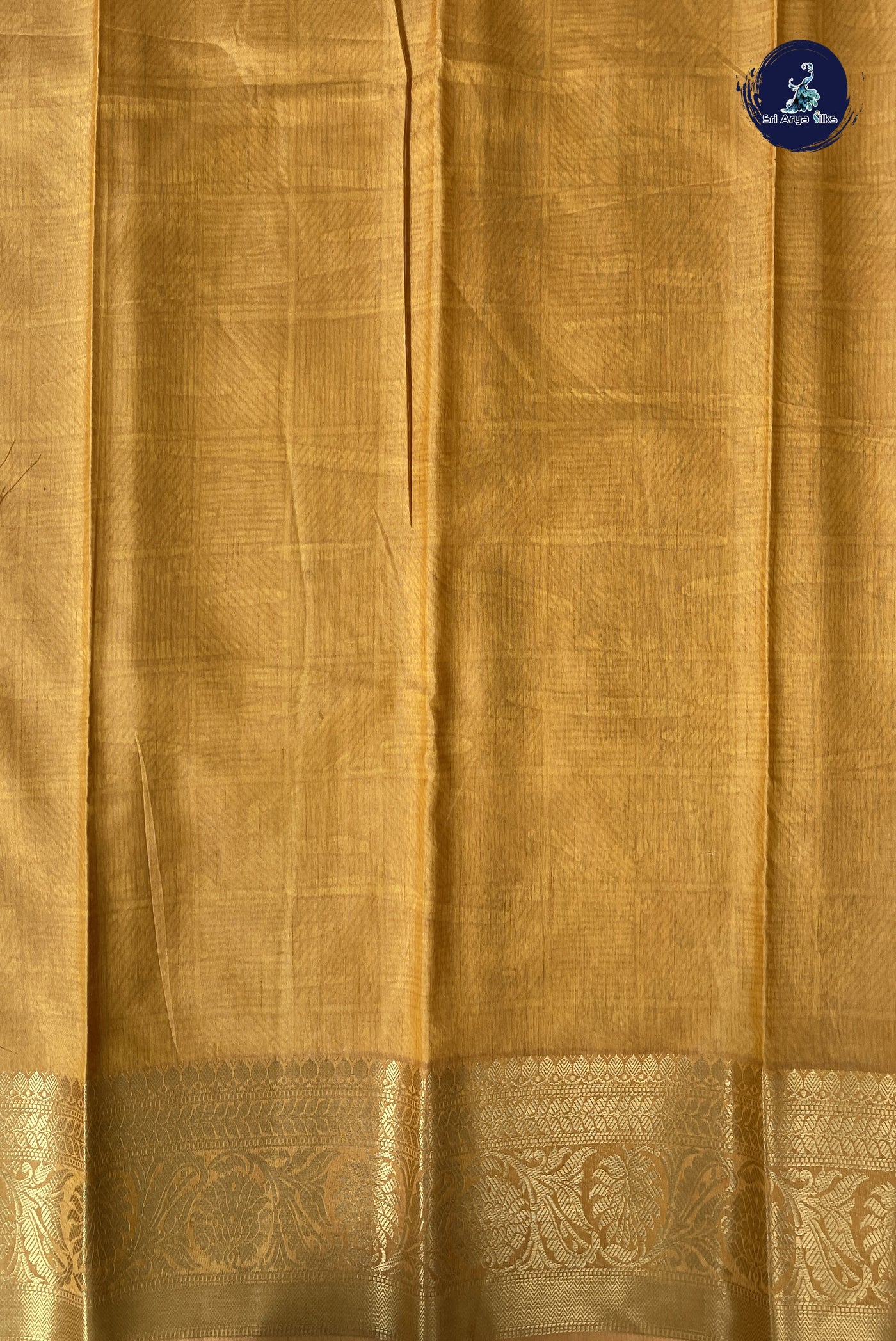 Mustard Yellow Semi Tussar Saree With Kalamkari Pattern