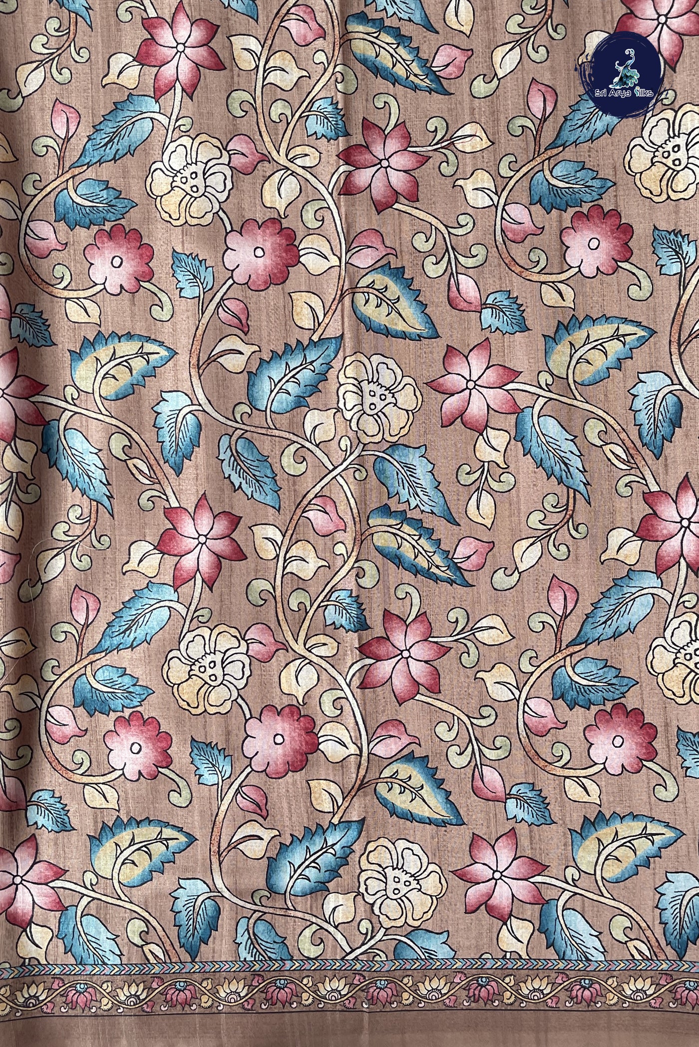 Maroon Linen Saree With Thread Work Pattern