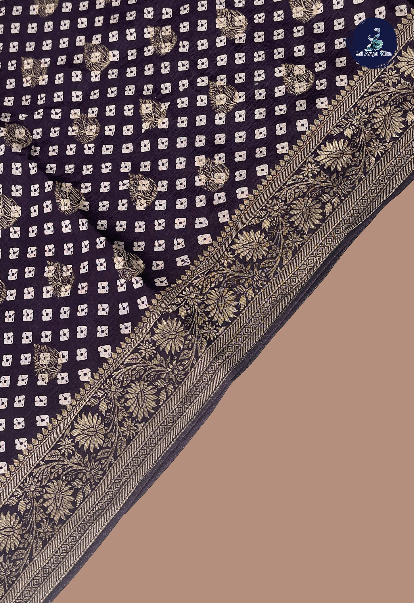 Jamun Tussar Saree With Zari Buttas Pattern
