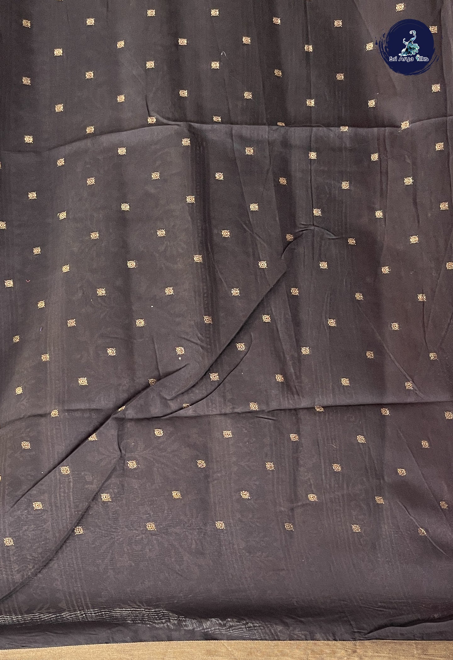 Maroon Semi Chanderi Saree With Zari Buttas Pattern
