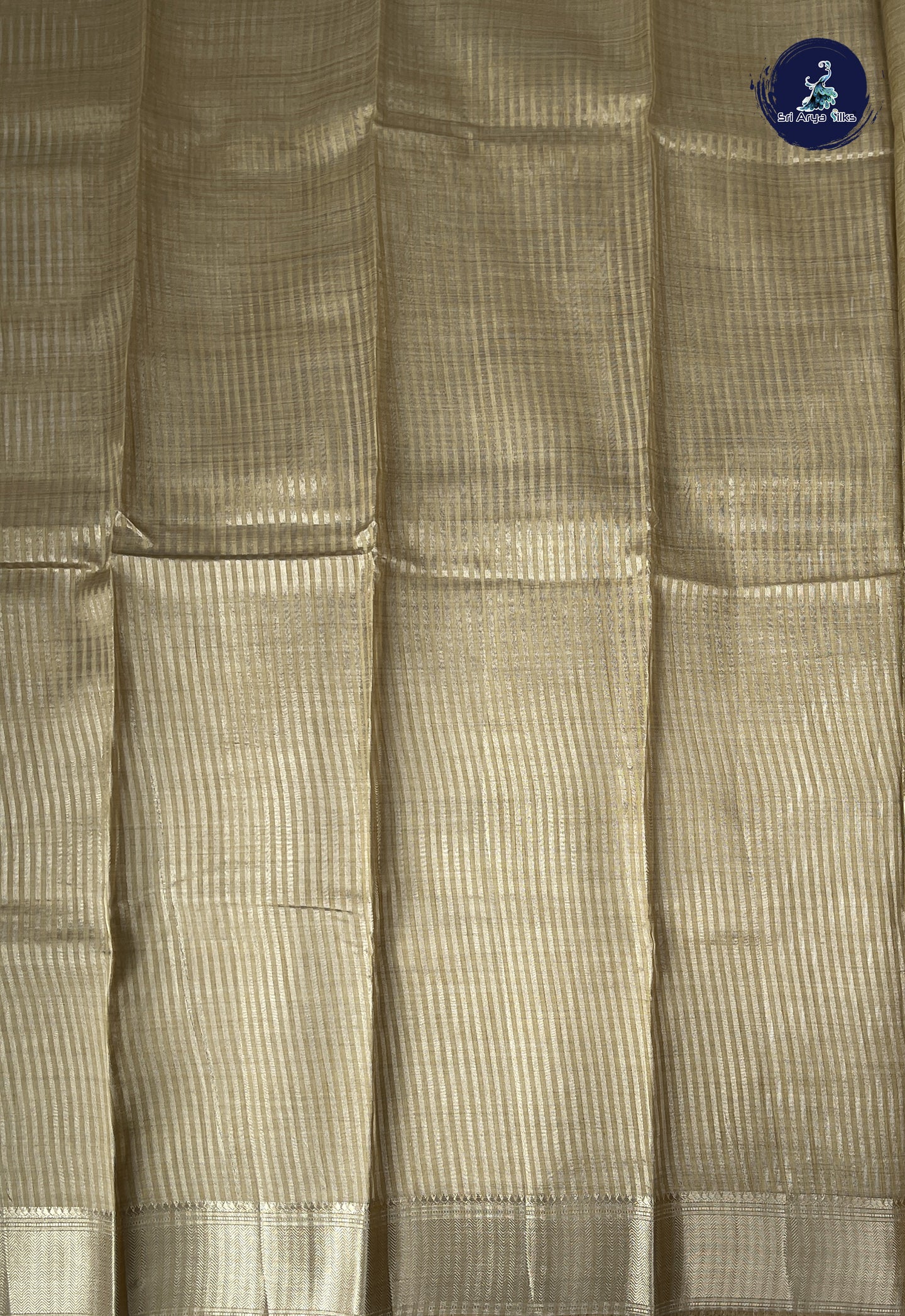 Fawn Semi Tussar Saree With Printed Pattern