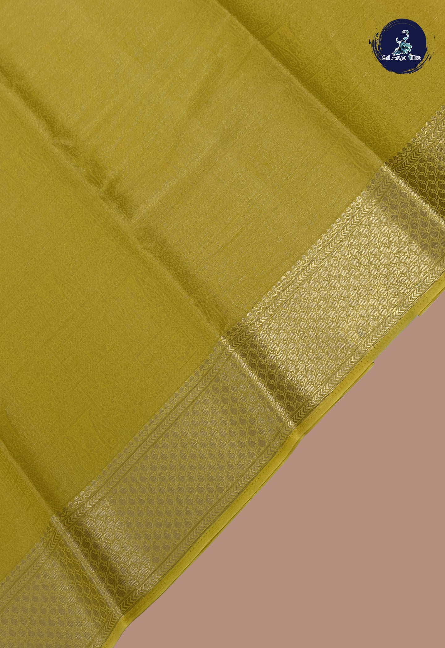 Yellow Mysore Silk With Jacquard Pattern