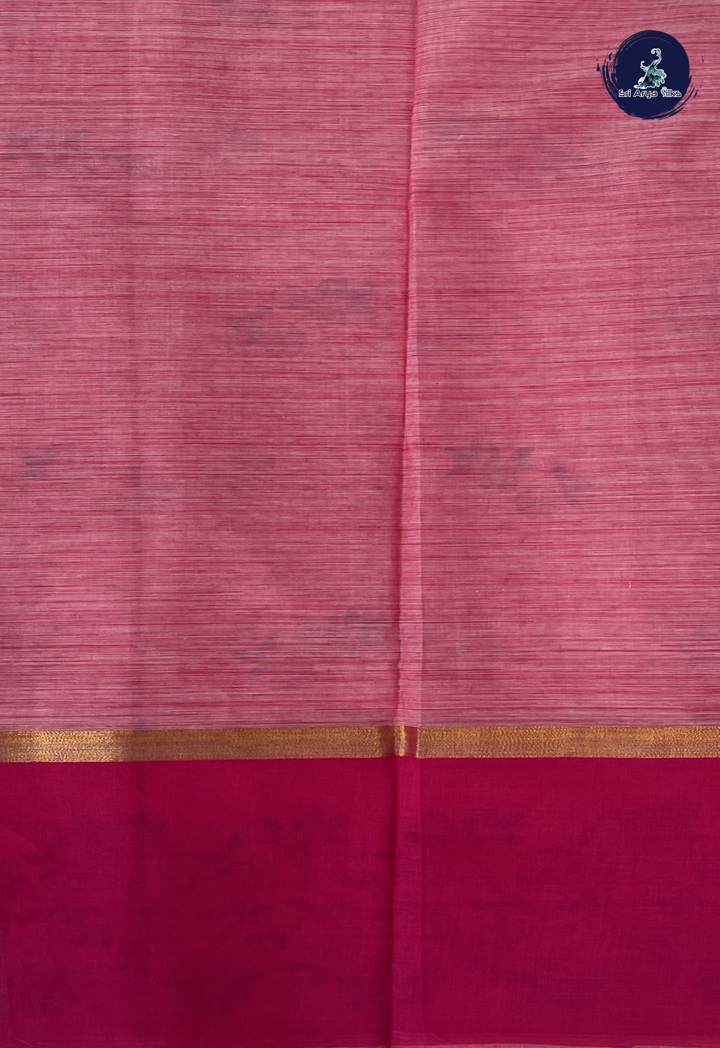 Baby Pink Cotton Saree With Printed Pattern