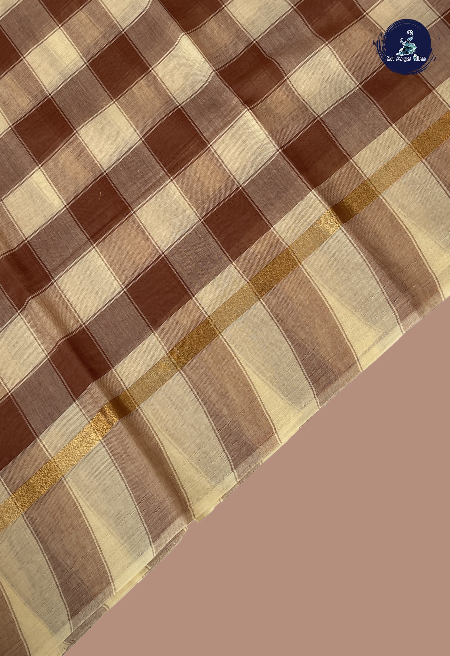 Multi Colour Cotton Saree With Checked Pattern