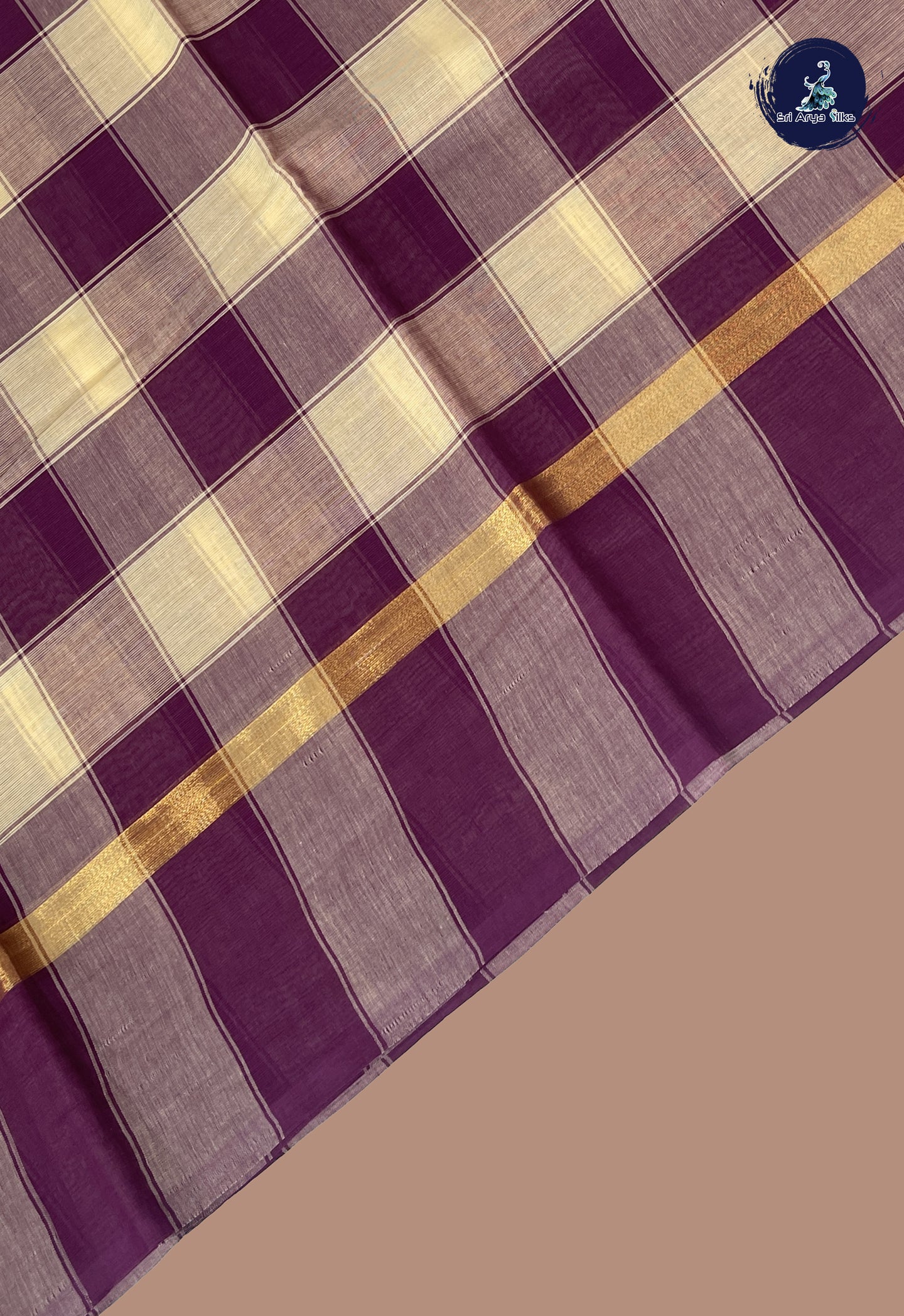 Multi Colour Cotton Saree With Checked Pattern