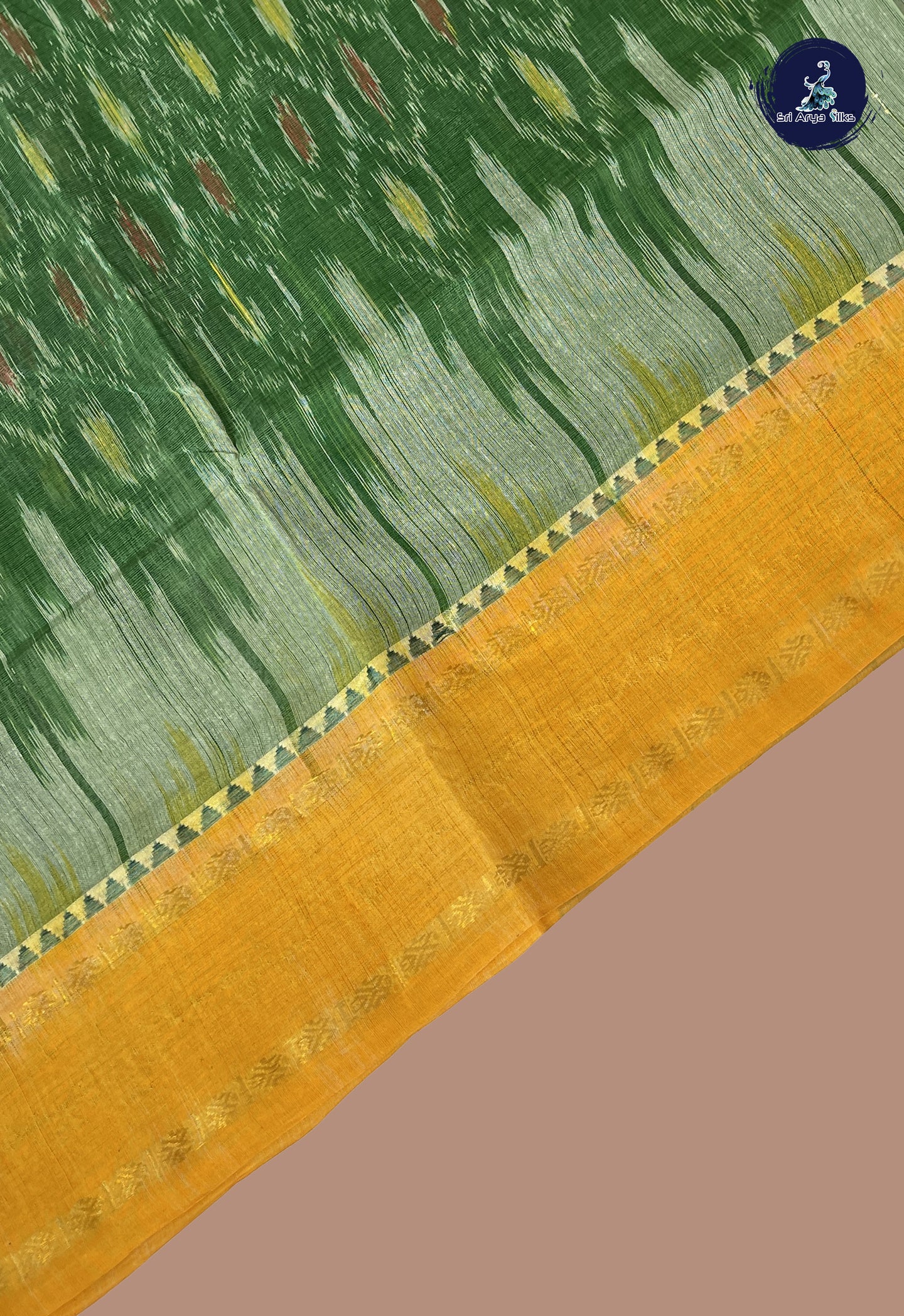 Green Pochampally Saree With Patola Pattern