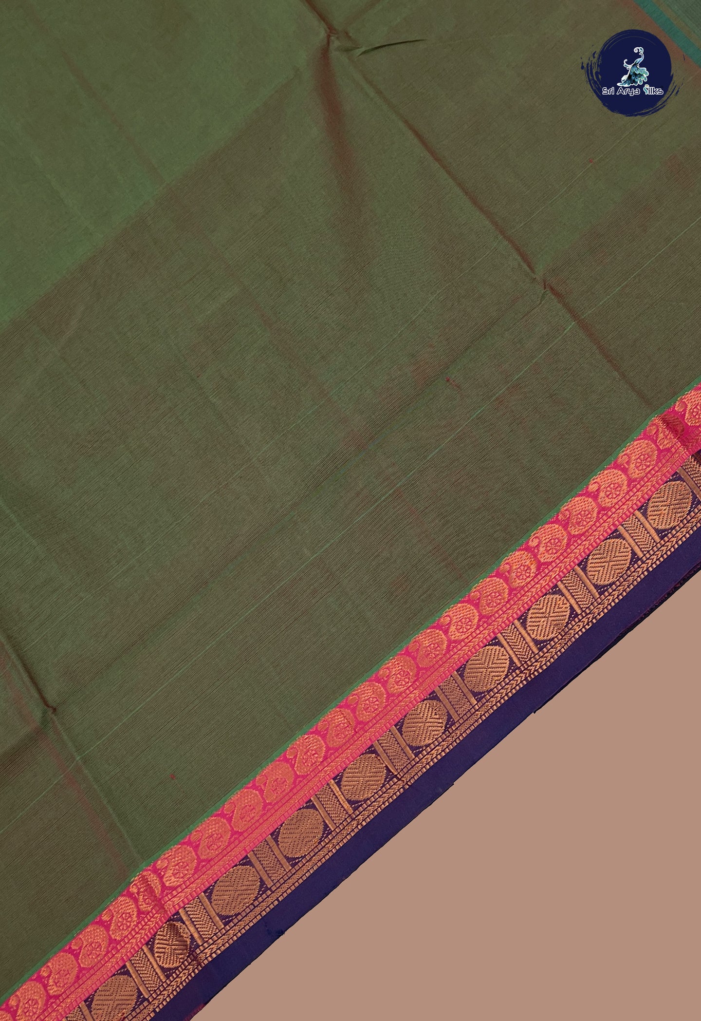 Manthulir Chettinad Cotton Saree With Plain Pattern