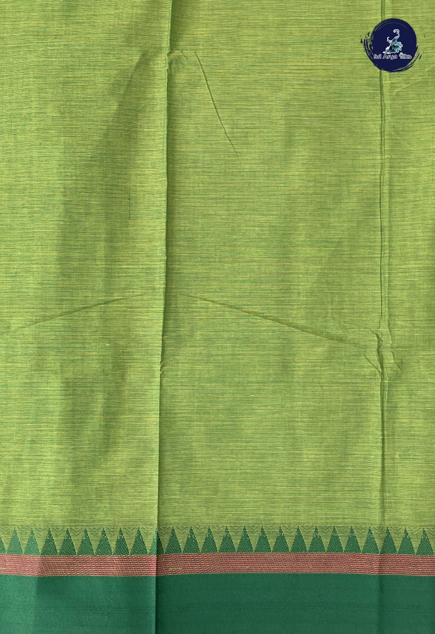 Light Green Kanchi Cotton Saree With Stripes Pattern