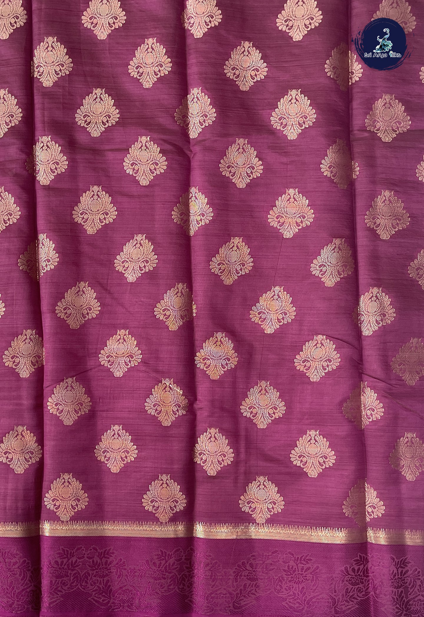 BeetRoot Shade Semi Tussar Saree With Zari Buttas Pattern