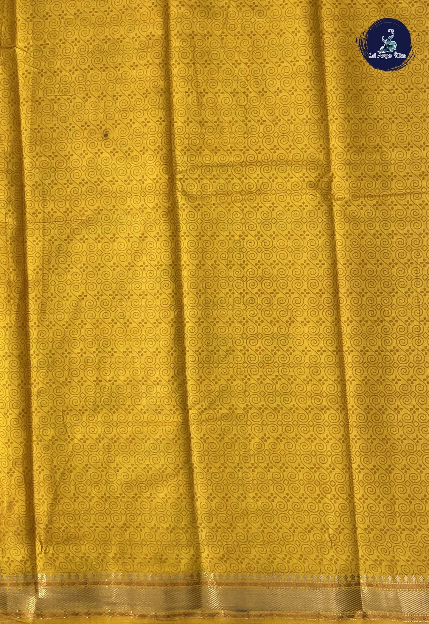 Yellow Semi Tussar Saree With Printed Pattern