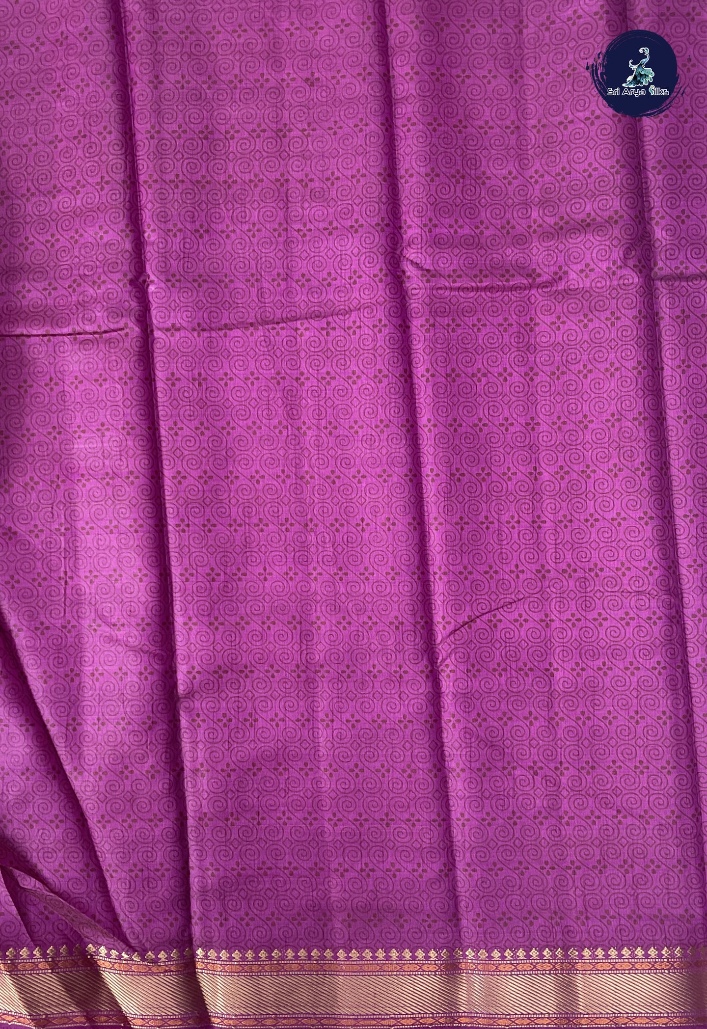 Purple Semi Tussar Saree With Printed Pattern
