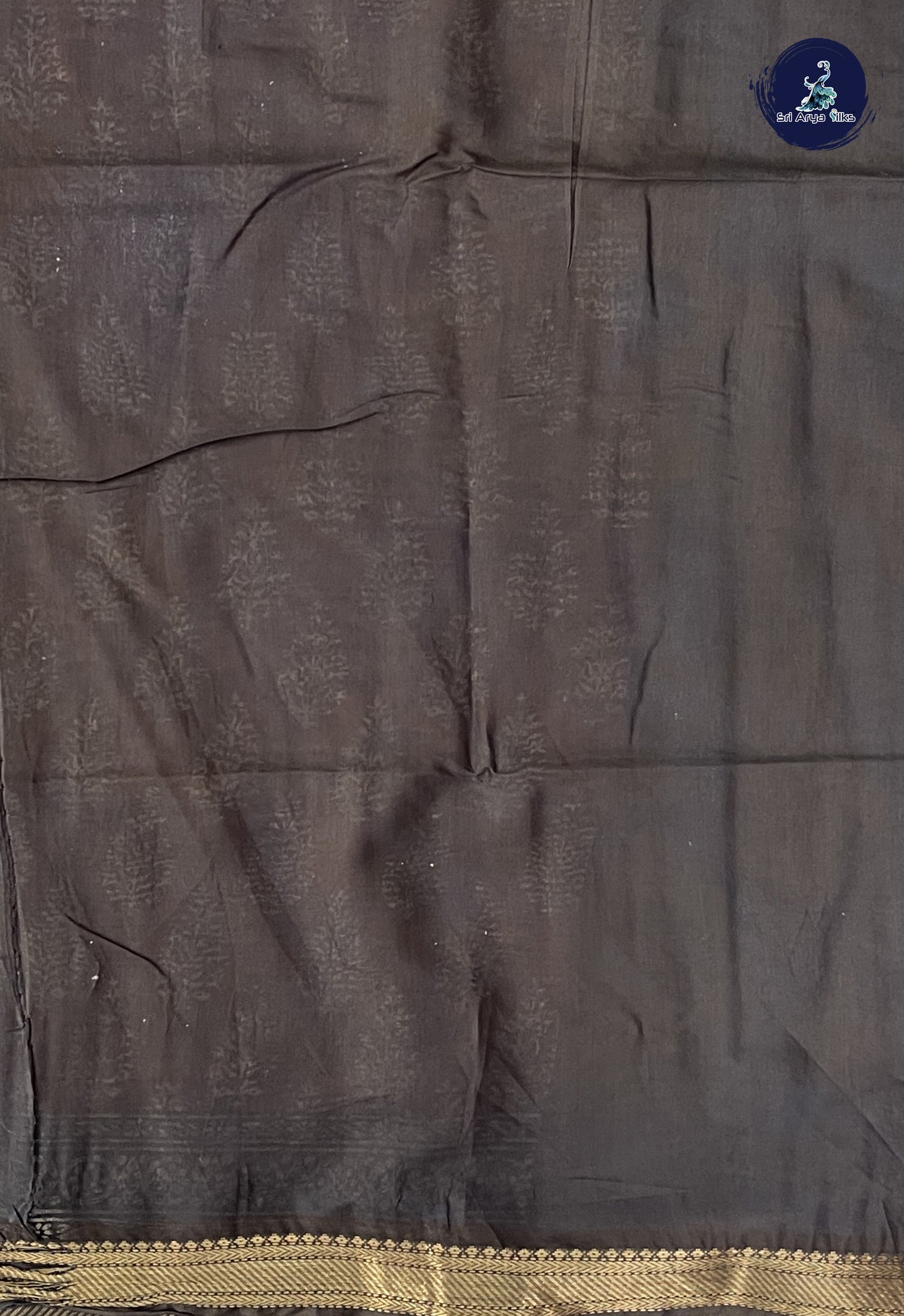 Maroon Semi Chanderi Saree With Printed Pattern