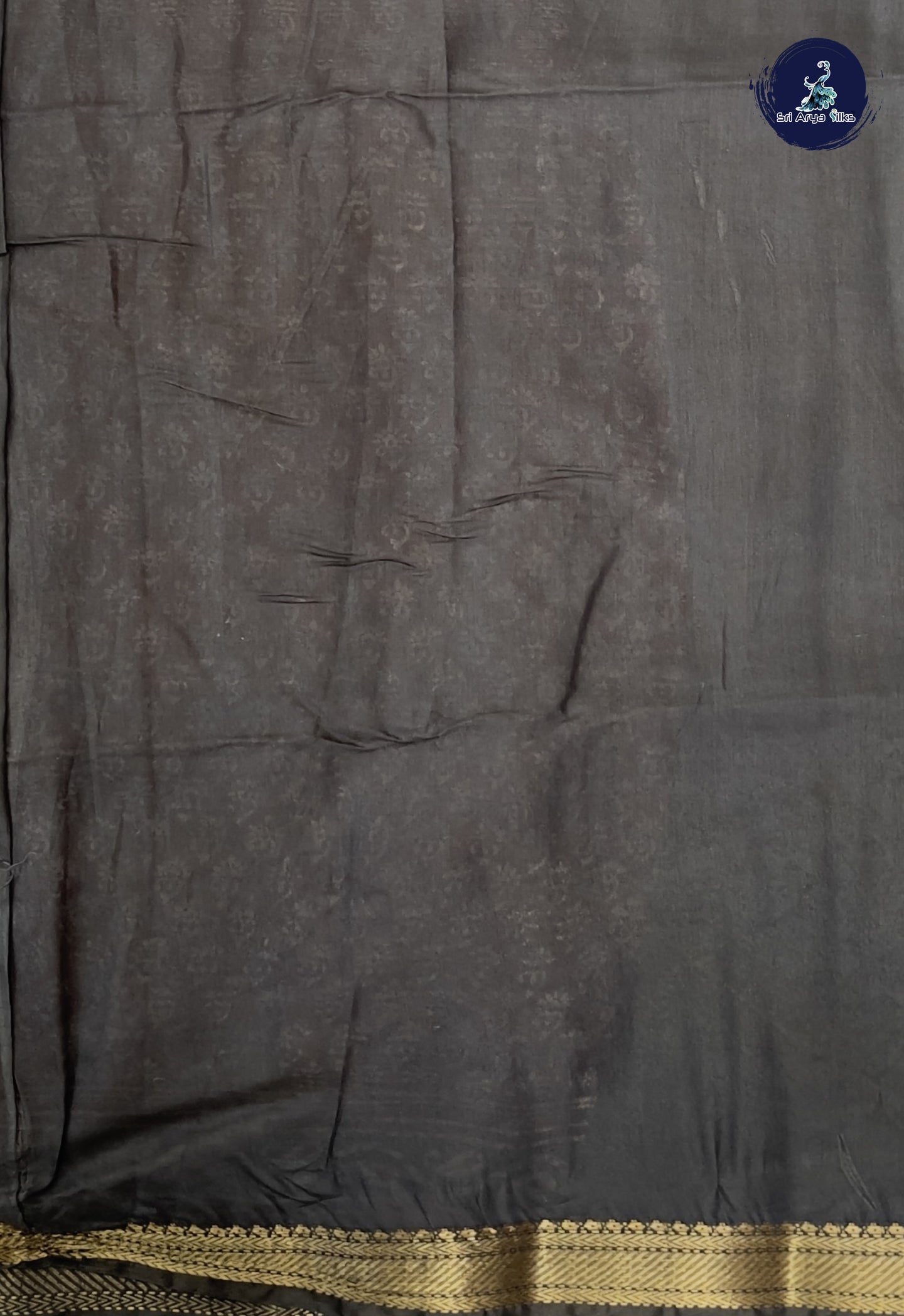 Maroon Semi Chanderi Saree With Printed Pattern